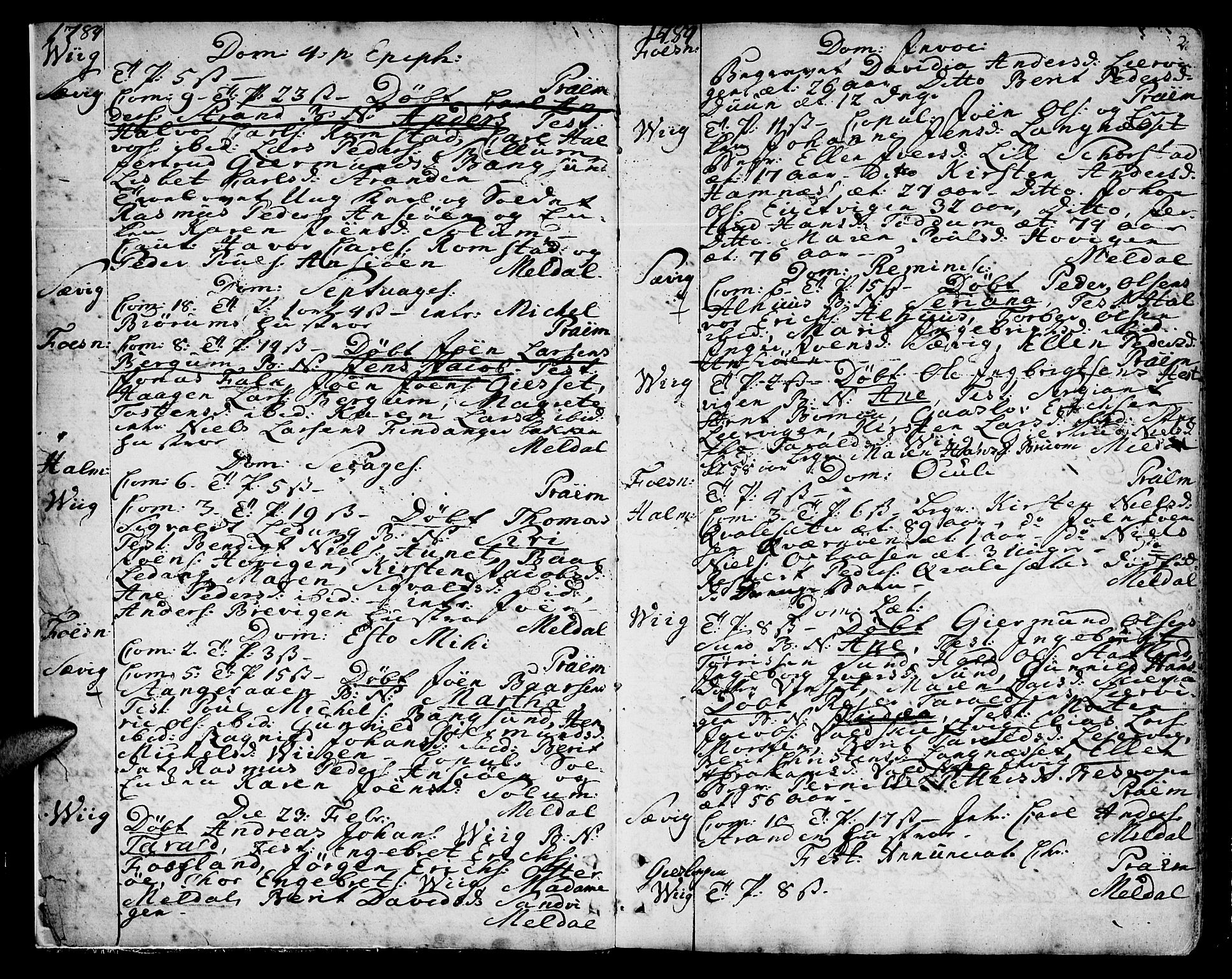 Ministerialprotokoller, klokkerbøker og fødselsregistre - Nord-Trøndelag, SAT/A-1458/773/L0608: Parish register (official) no. 773A02, 1784-1816, p. 2
