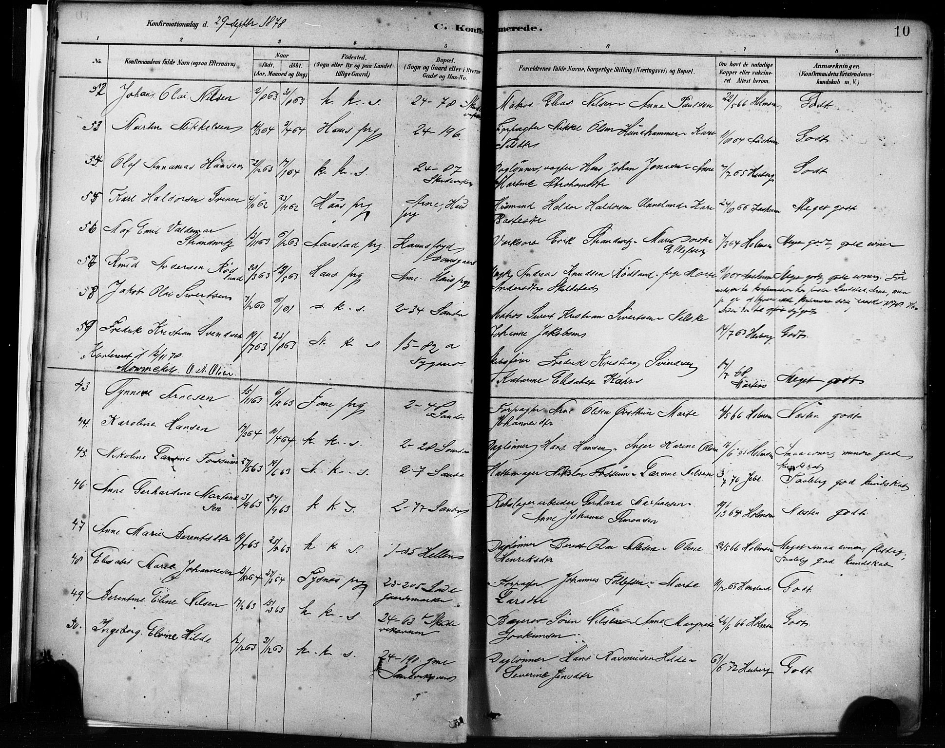 Sandviken Sokneprestembete, AV/SAB-A-77601/H/Ha/L0002: Parish register (official) no. A 2, 1878-1896, p. 10