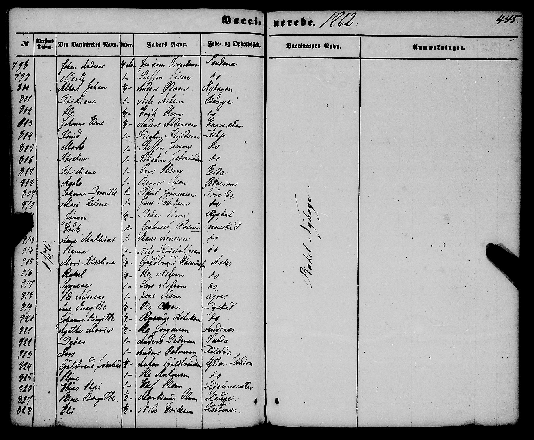 Gloppen sokneprestembete, AV/SAB-A-80101/H/Haa/Haaa/L0009: Parish register (official) no. A 9, 1855-1870, p. 445