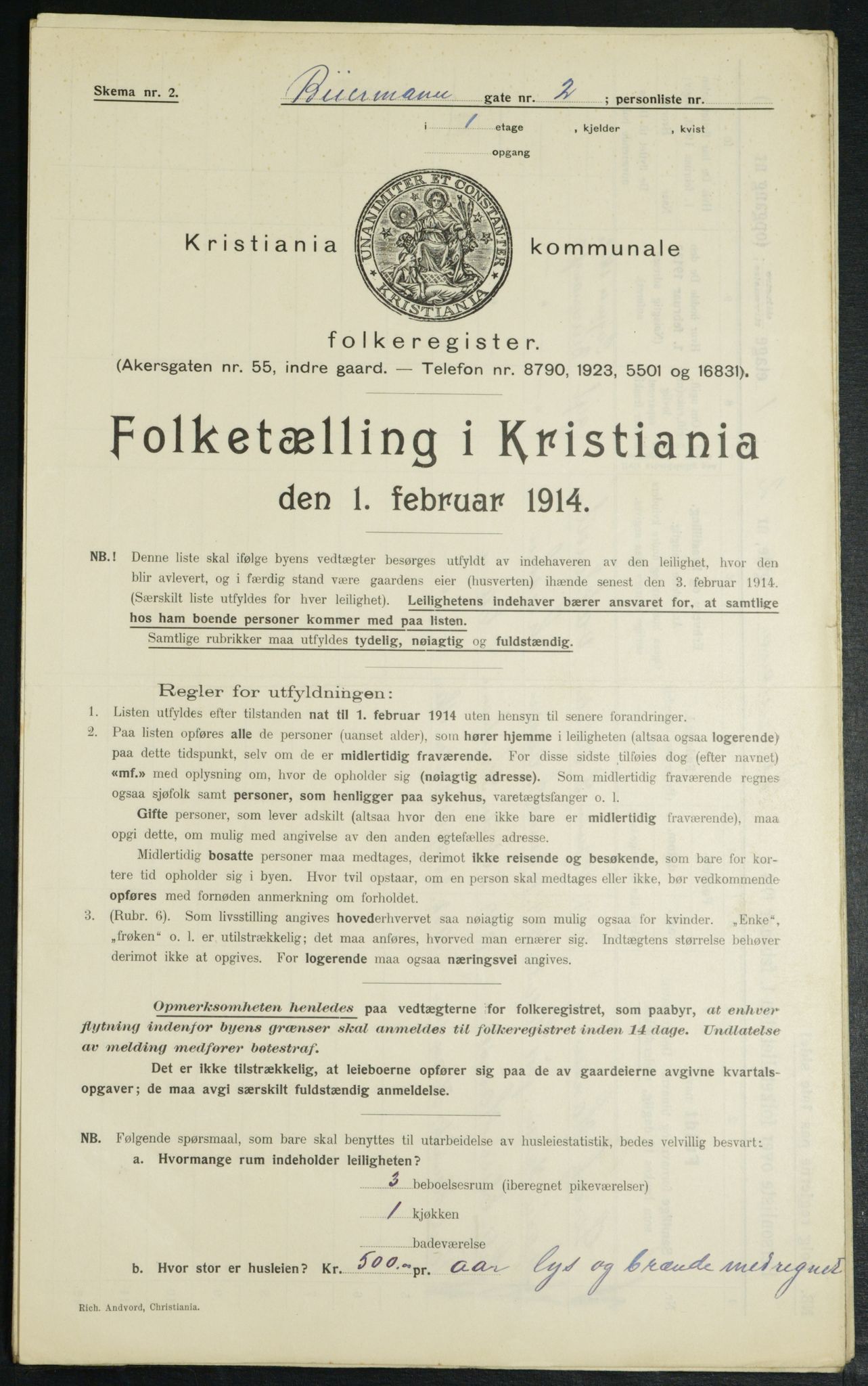 OBA, Municipal Census 1914 for Kristiania, 1914, p. 4779