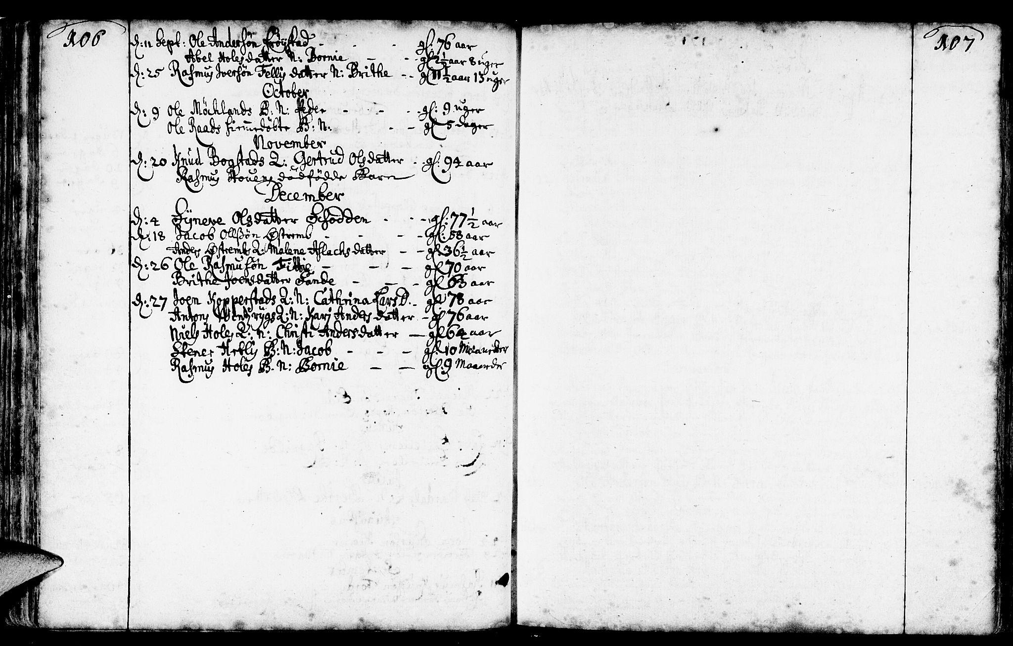 Gloppen sokneprestembete, SAB/A-80101/H/Haa/Haaa/L0002: Parish register (official) no. A 2, 1712-1735, p. 106-107