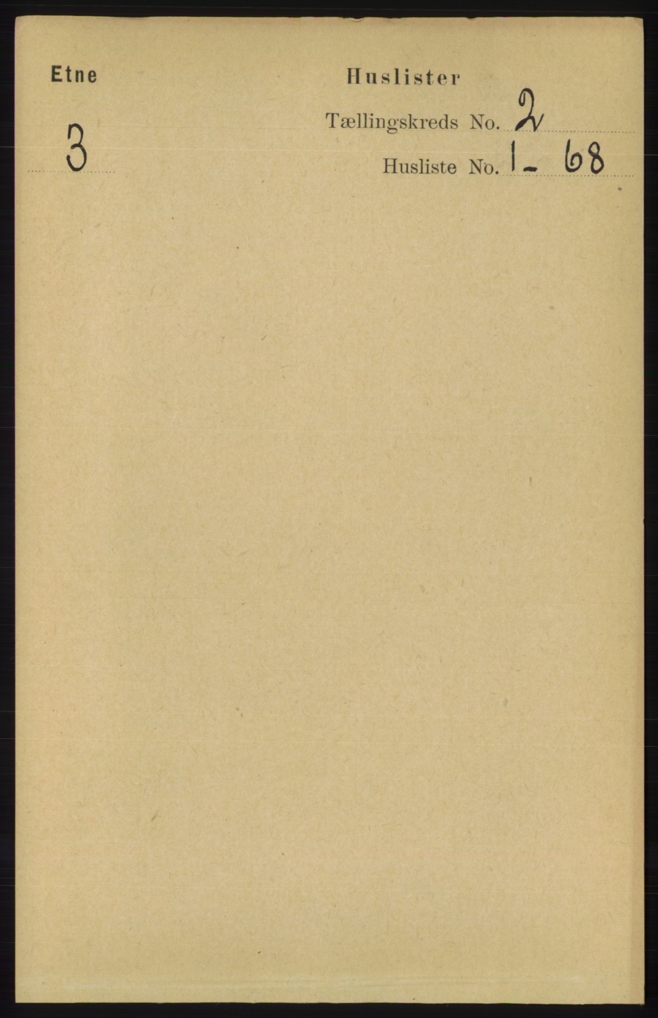 RA, 1891 census for 1211 Etne, 1891, p. 260