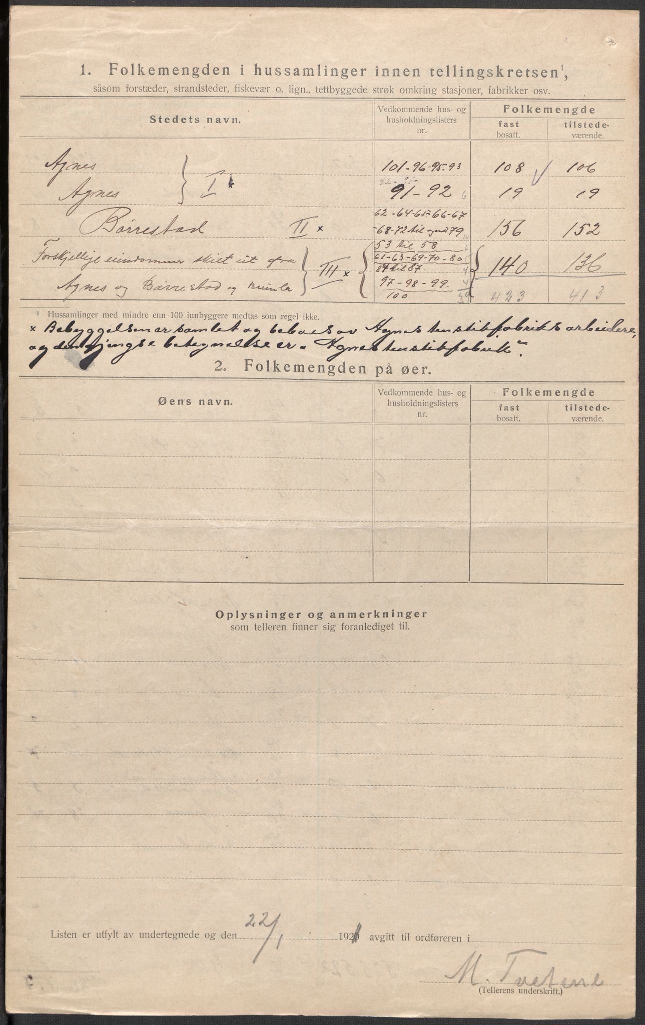 SAKO, 1920 census for Brunlanes, 1920, p. 19