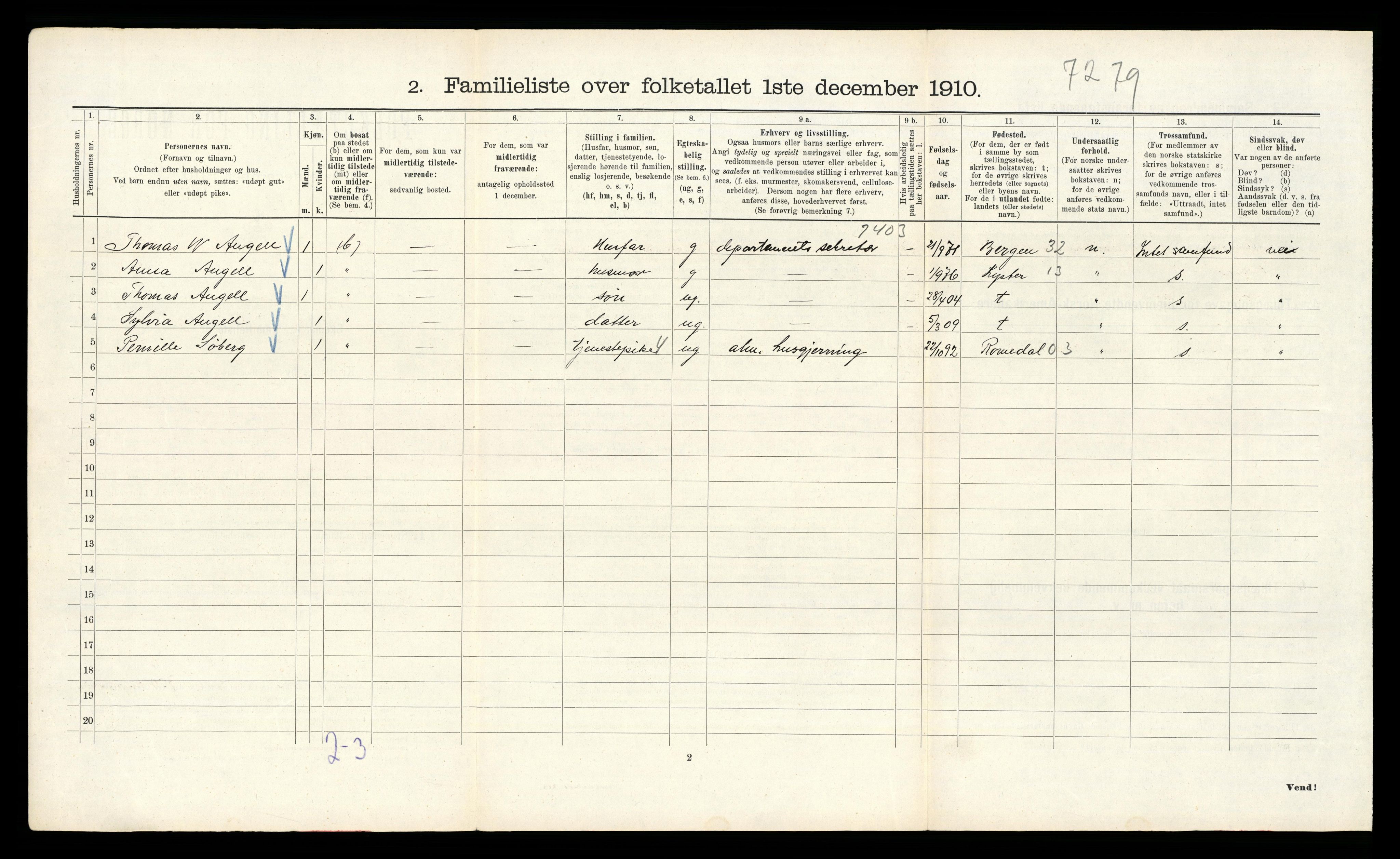 RA, 1910 census for Kristiania, 1910, p. 43322