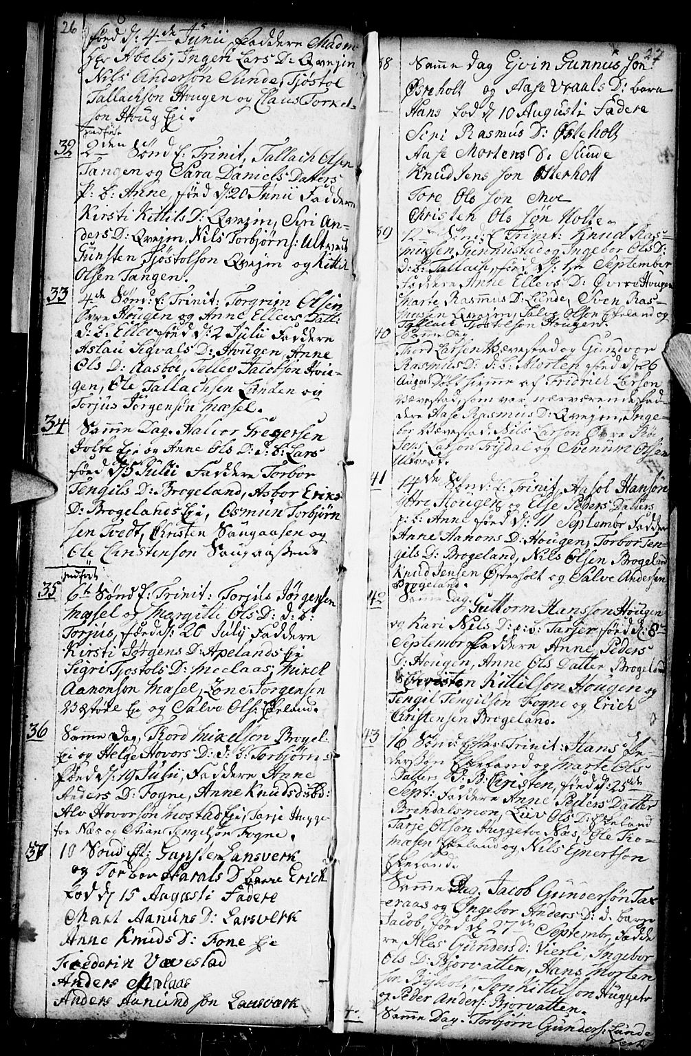 Gjerstad sokneprestkontor, SAK/1111-0014/F/Fb/Fba/L0001: Parish register (copy) no. B 1, 1797-1816, p. 26-27