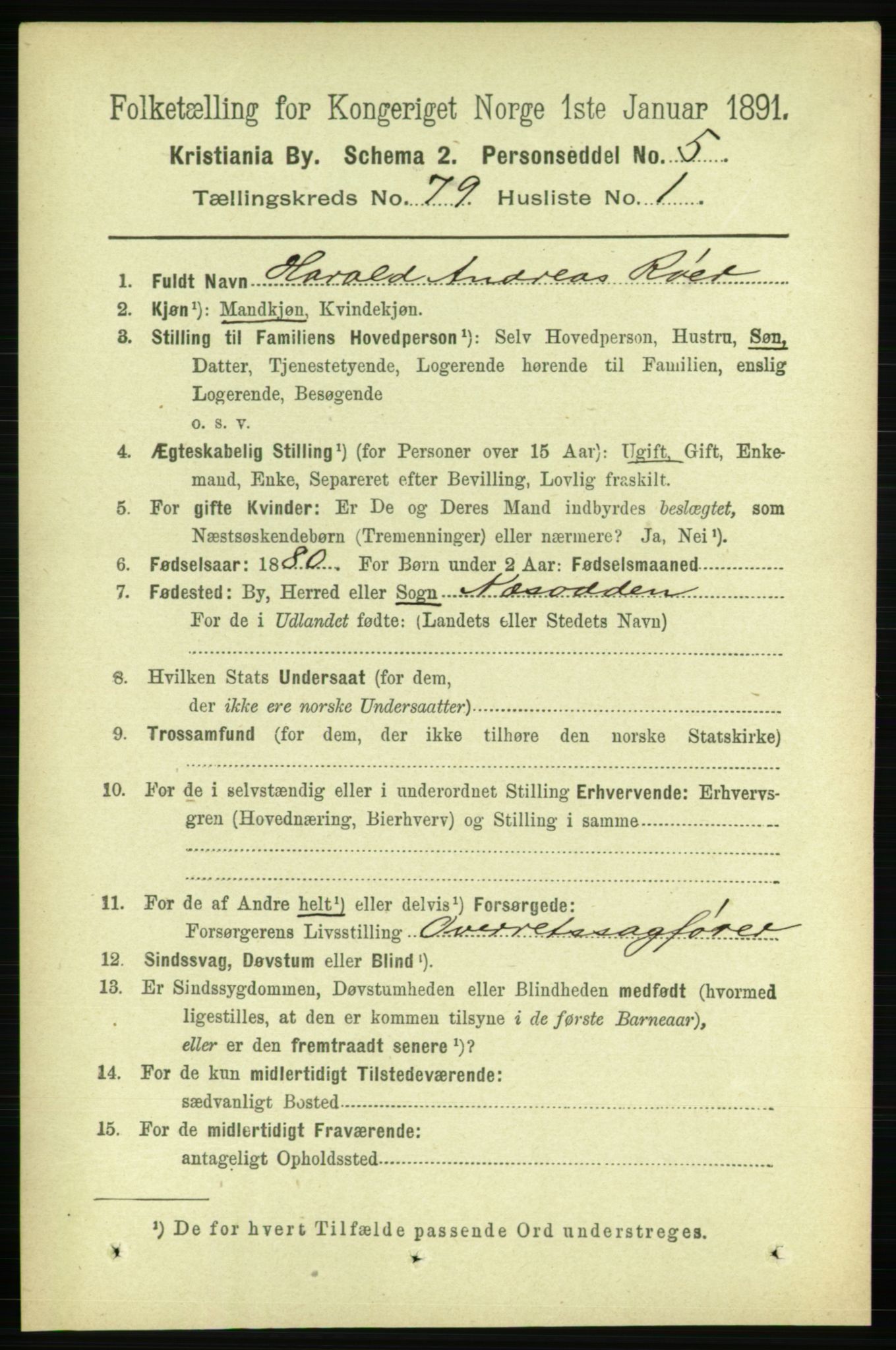 RA, 1891 census for 0301 Kristiania, 1891, p. 41103