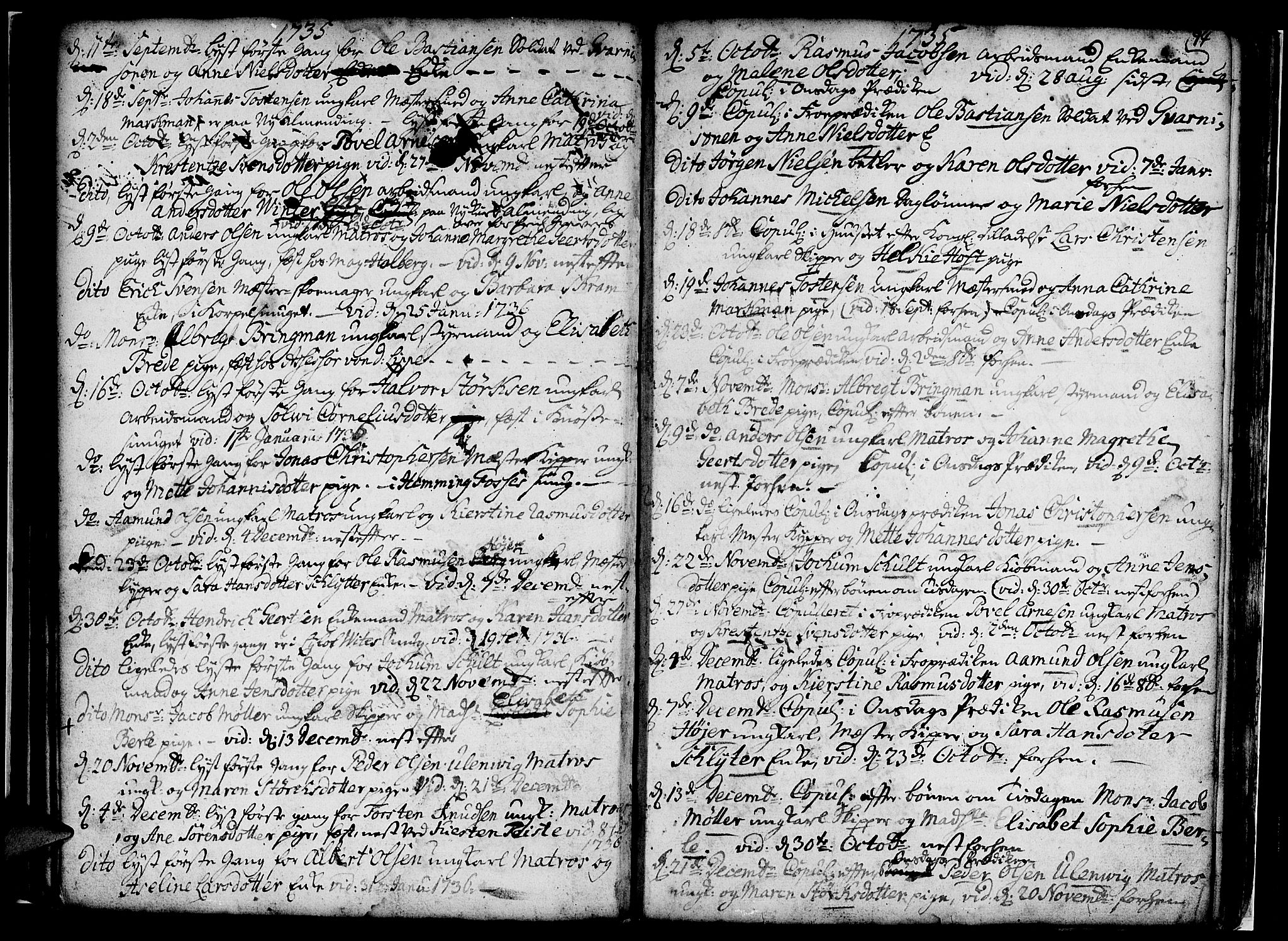 Nykirken Sokneprestembete, SAB/A-77101/H/Haa/L0007: Parish register (official) no. A 7, 1719-1781, p. 74