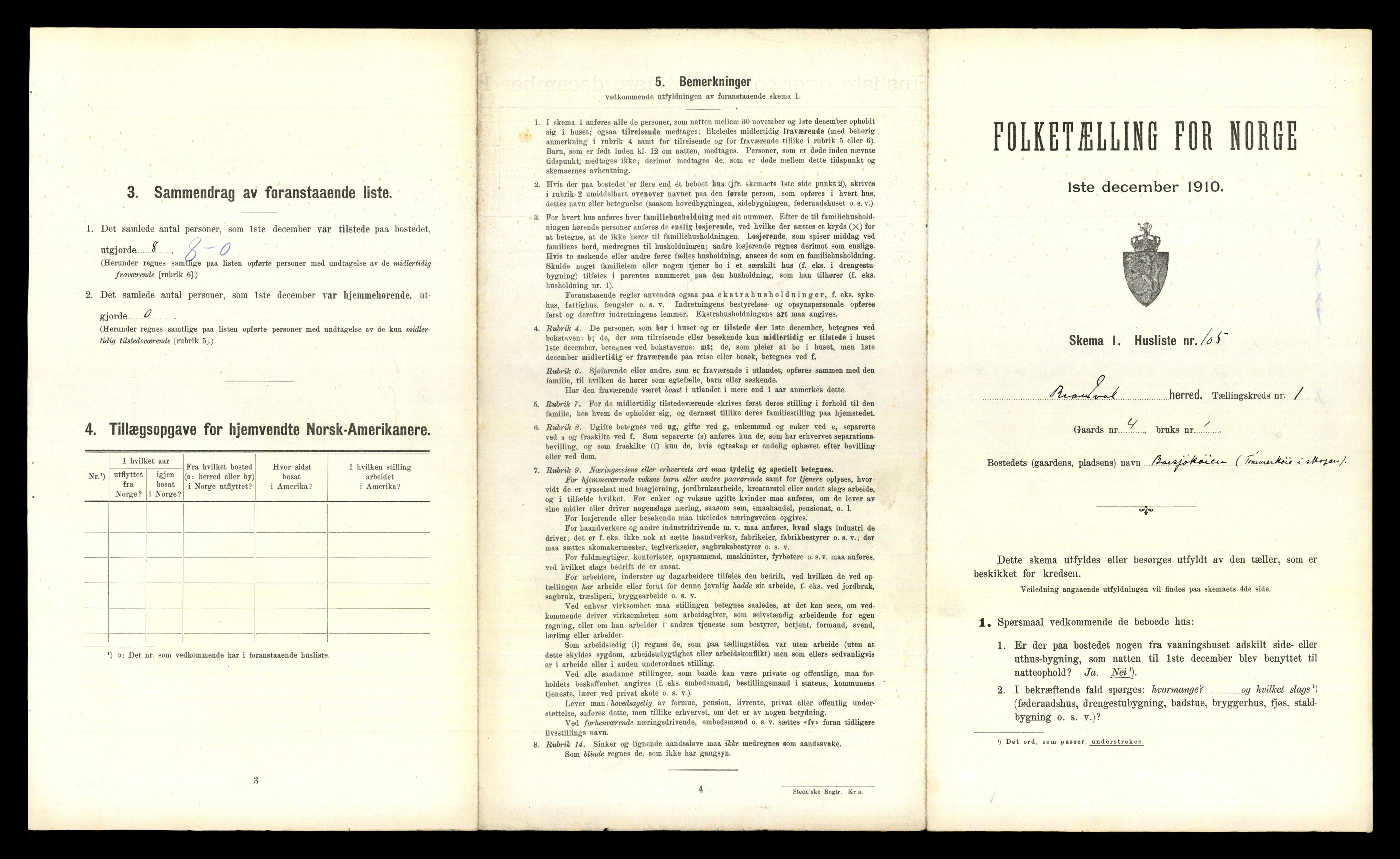 RA, 1910 census for Brandval, 1910, p. 247