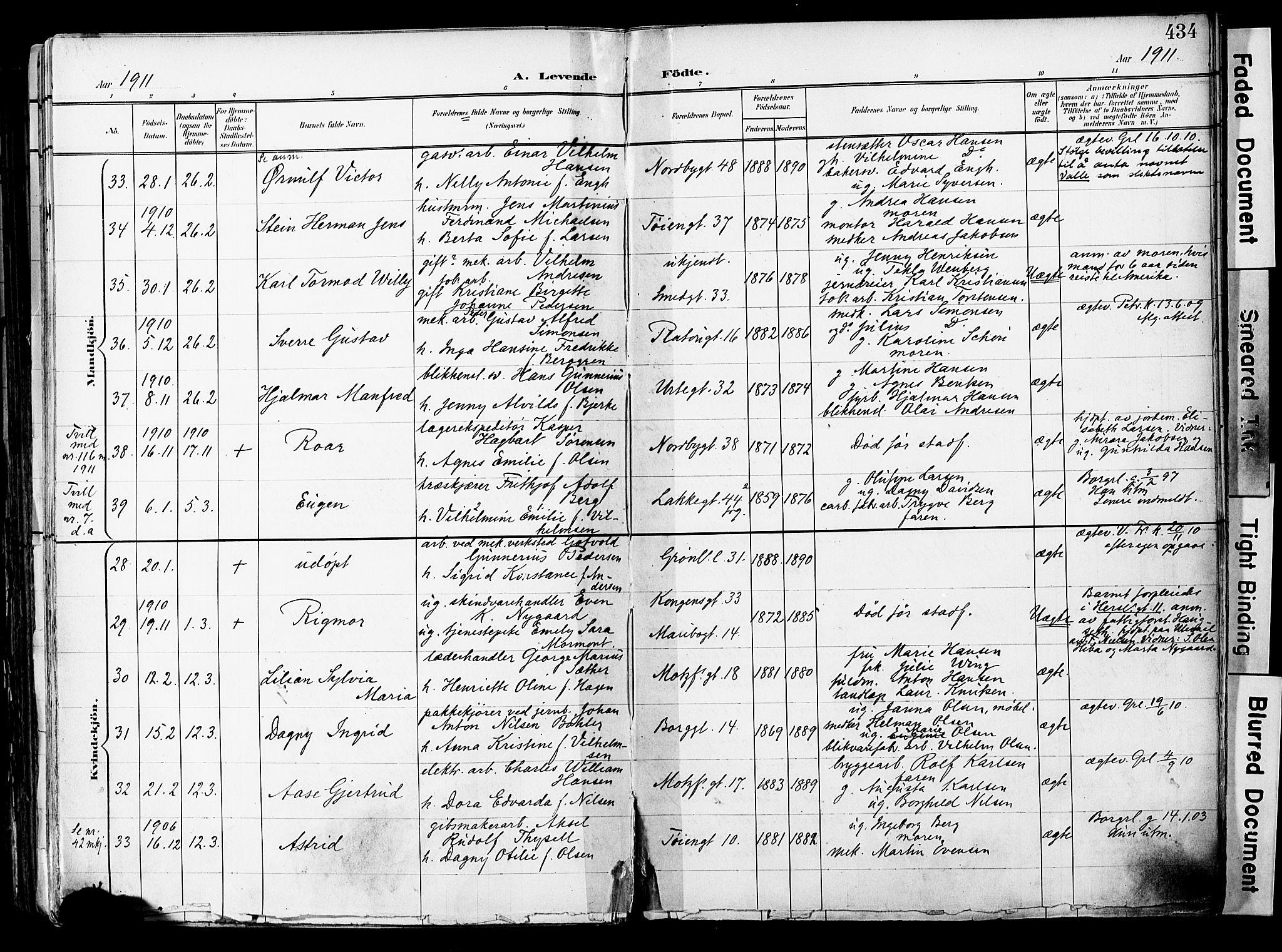 Grønland prestekontor Kirkebøker, SAO/A-10848/F/Fa/L0014: Parish register (official) no. 14, 1900-1911, p. 434