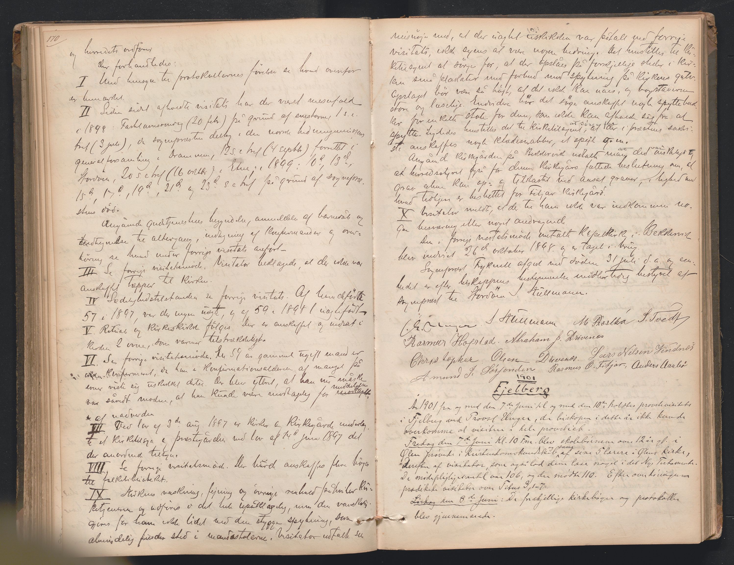Nordre Sunnhordland prosti, AV/SAB-A-99912/F/L0001: Visitasprotokoll , 1860-1959, p. 170