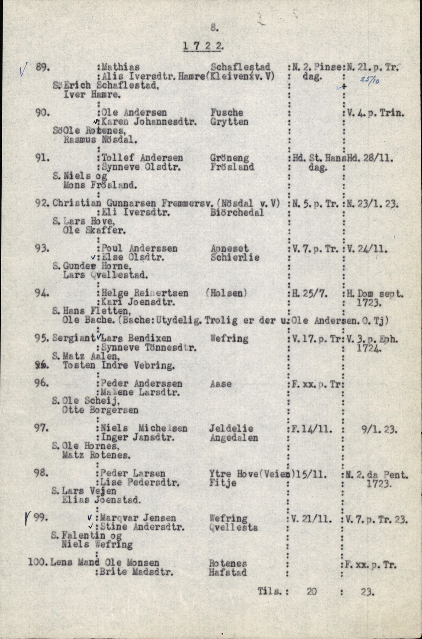 Samling av fulltekstavskrifter, SAB/FULLTEKST/B/14/0006: Førde sokneprestembete, ministerialbok nr. A 1, 1720-1727, p. 9