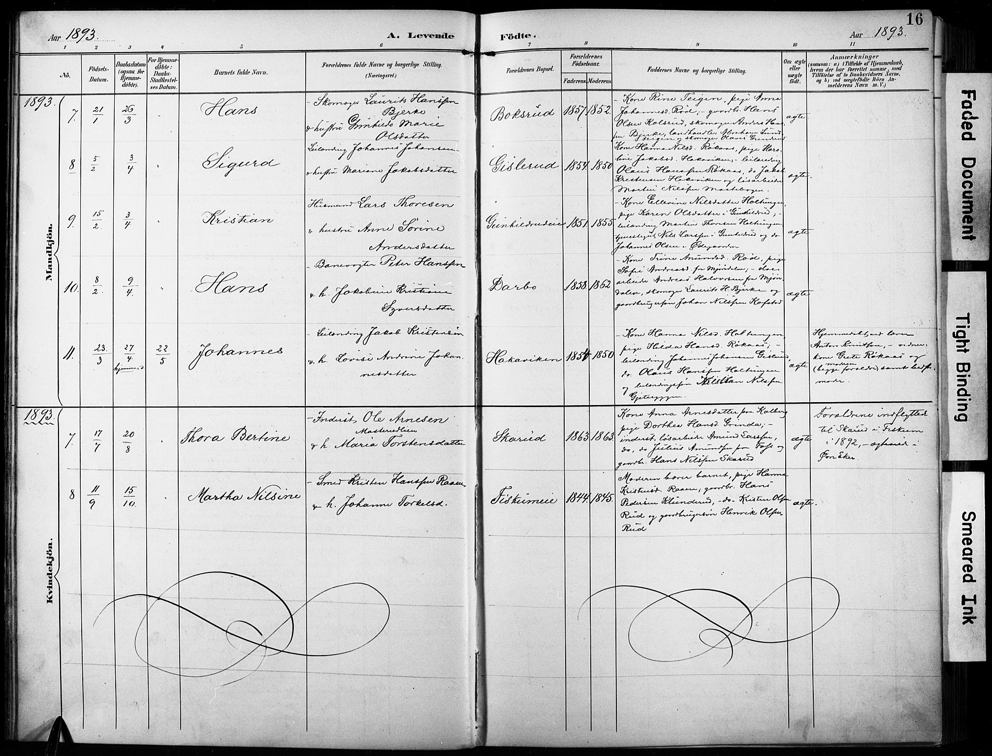 Fiskum kirkebøker, SAKO/A-15/F/Fa/L0003: Parish register (official) no. 3, 1890-1905, p. 16