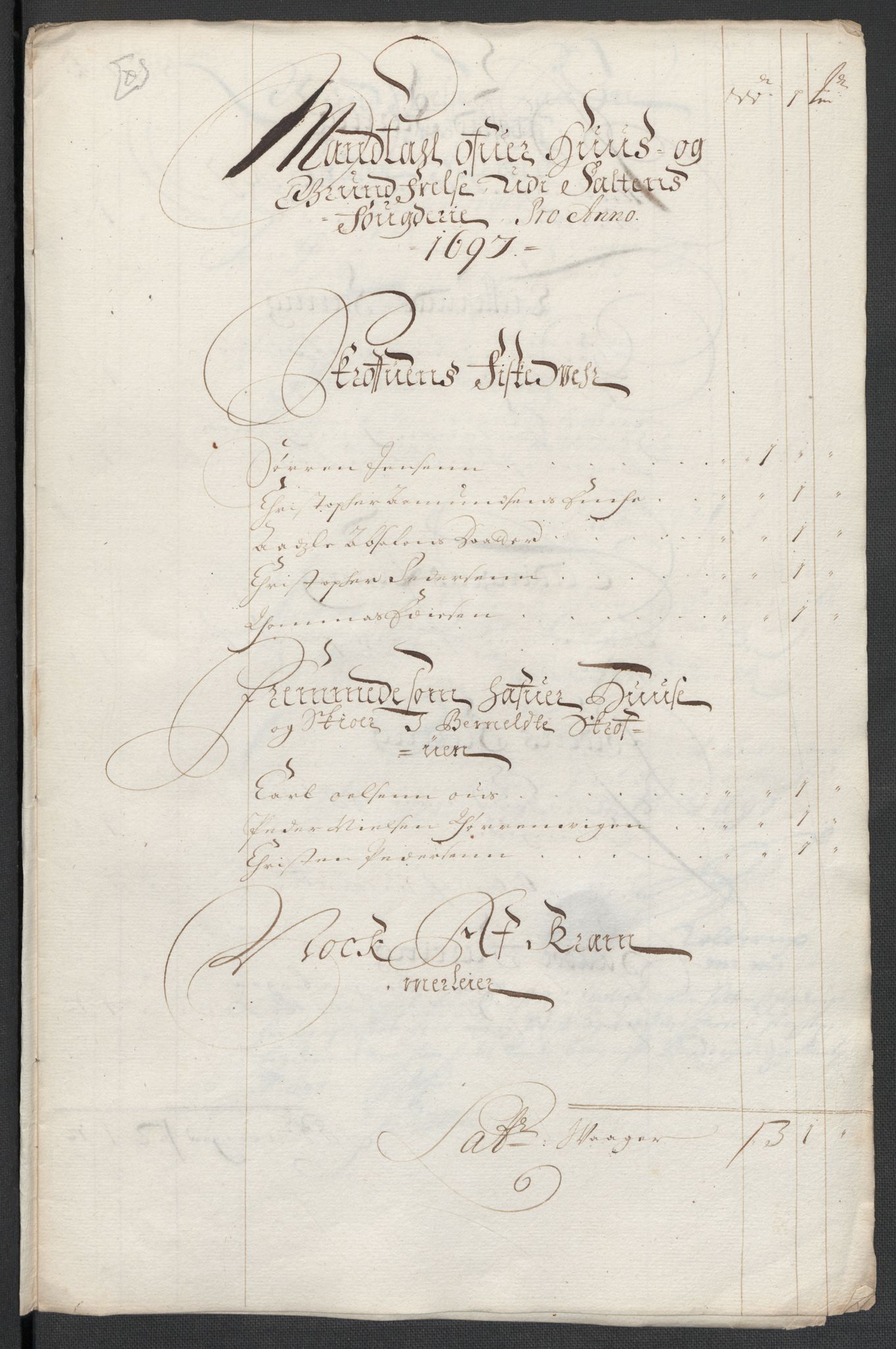 Rentekammeret inntil 1814, Reviderte regnskaper, Fogderegnskap, RA/EA-4092/R66/L4579: Fogderegnskap Salten, 1697-1700, p. 106