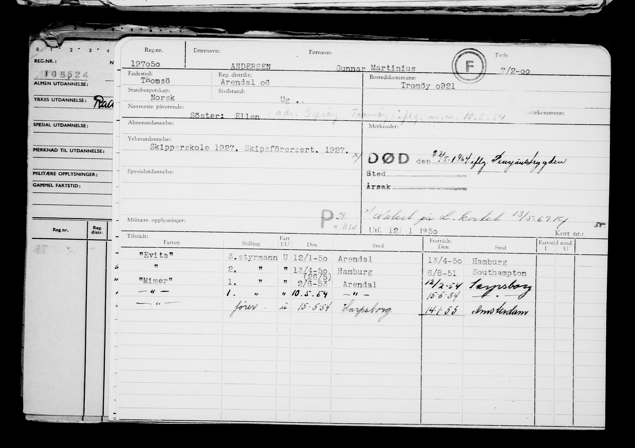 Direktoratet for sjømenn, AV/RA-S-3545/G/Gb/L0035: Hovedkort, 1900, p. 25