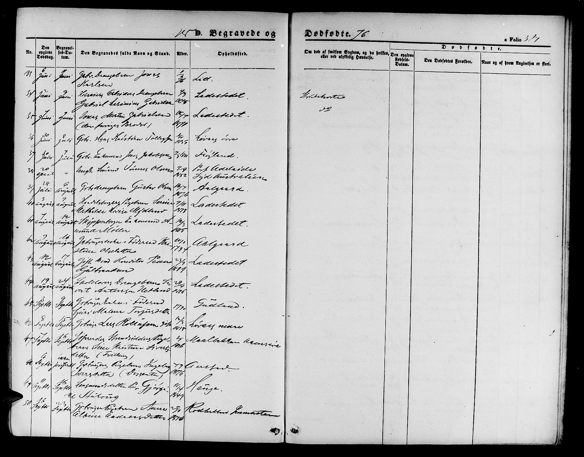 Sokndal sokneprestkontor, SAST/A-101808: Parish register (copy) no. B 3, 1865-1879, p. 387