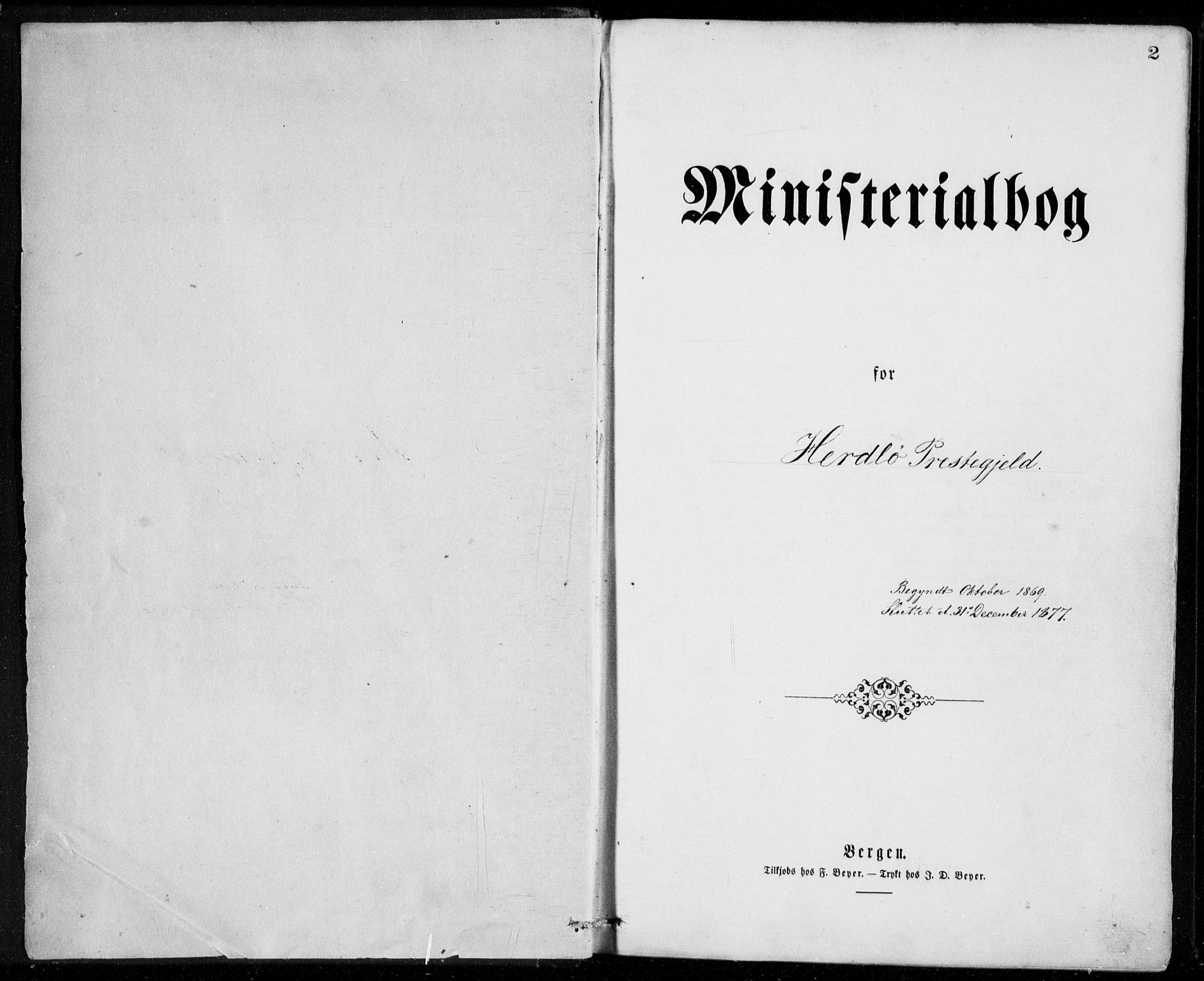 Herdla Sokneprestembete, SAB/A-75701/H/Haa: Parish register (official) no. A 2, 1869-1877, p. 2
