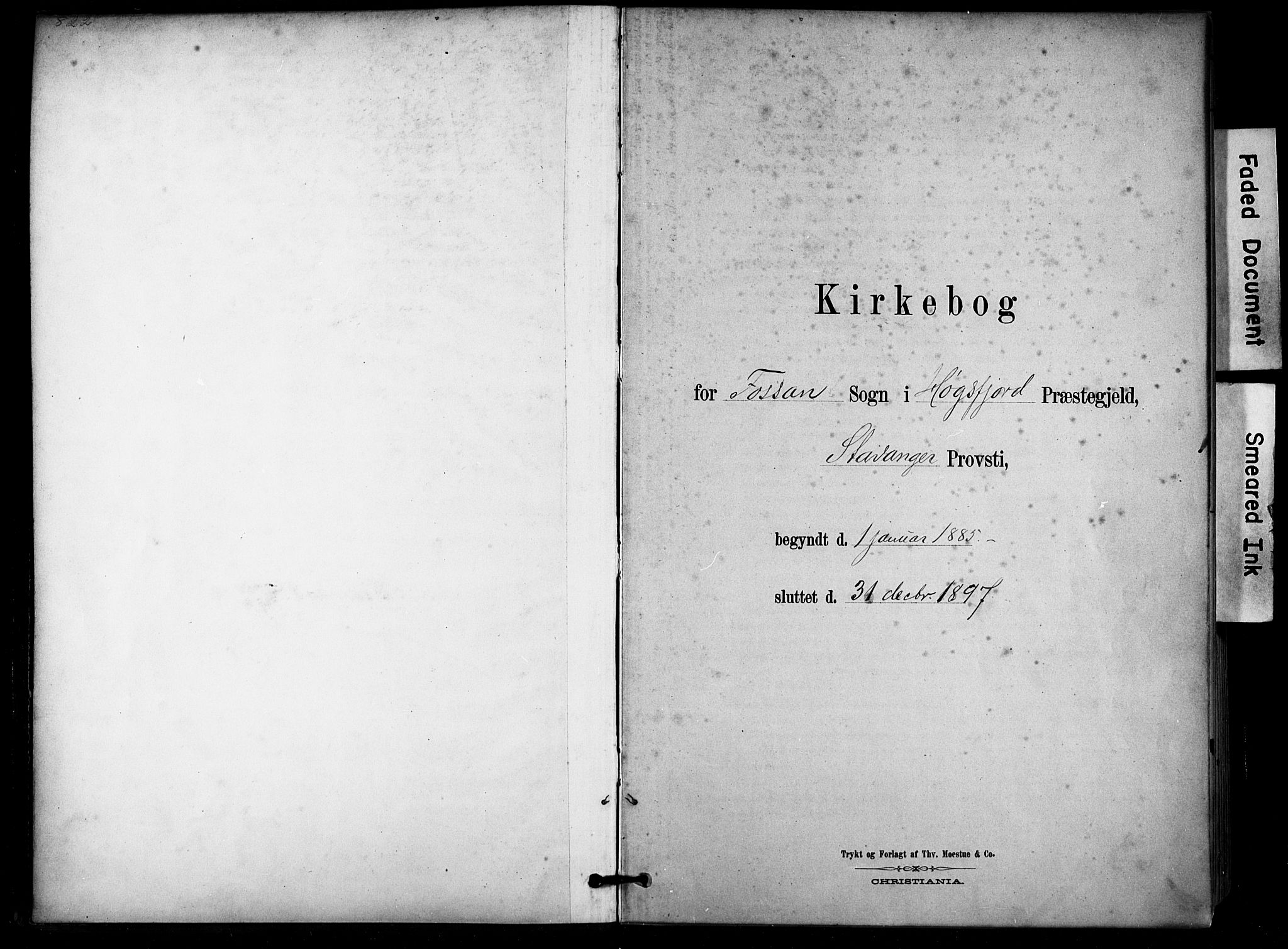 Høgsfjord sokneprestkontor, SAST/A-101624/H/Ha/Haa/L0006: Parish register (official) no. A 6, 1885-1897