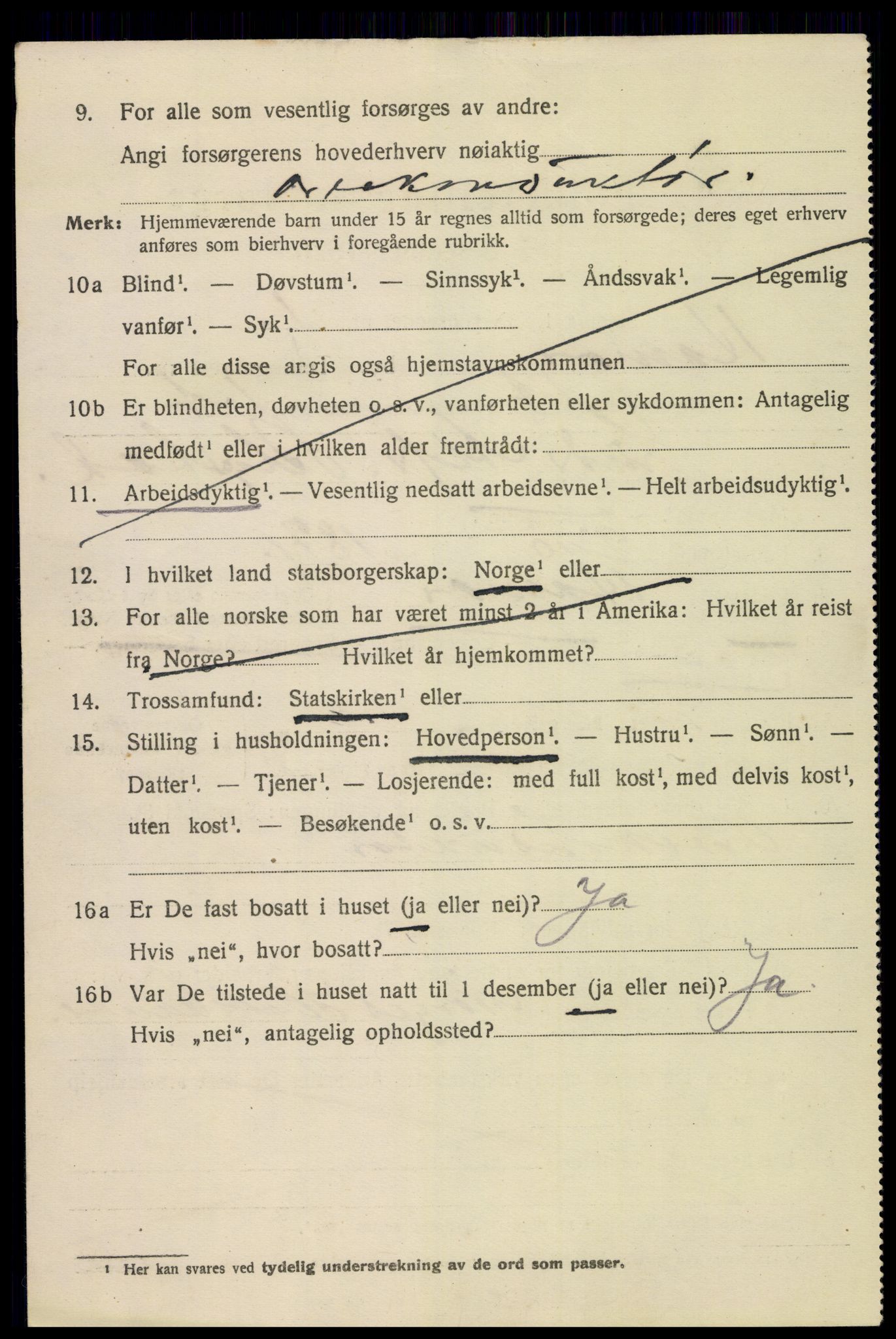 SAH, 1920 census for Hamar, 1920, p. 9258