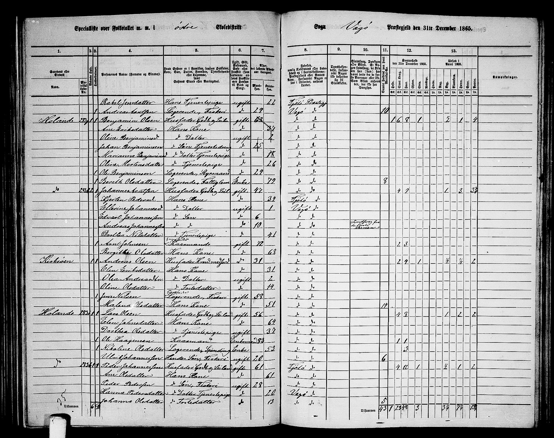 RA, 1865 census for Vega, 1865, p. 14