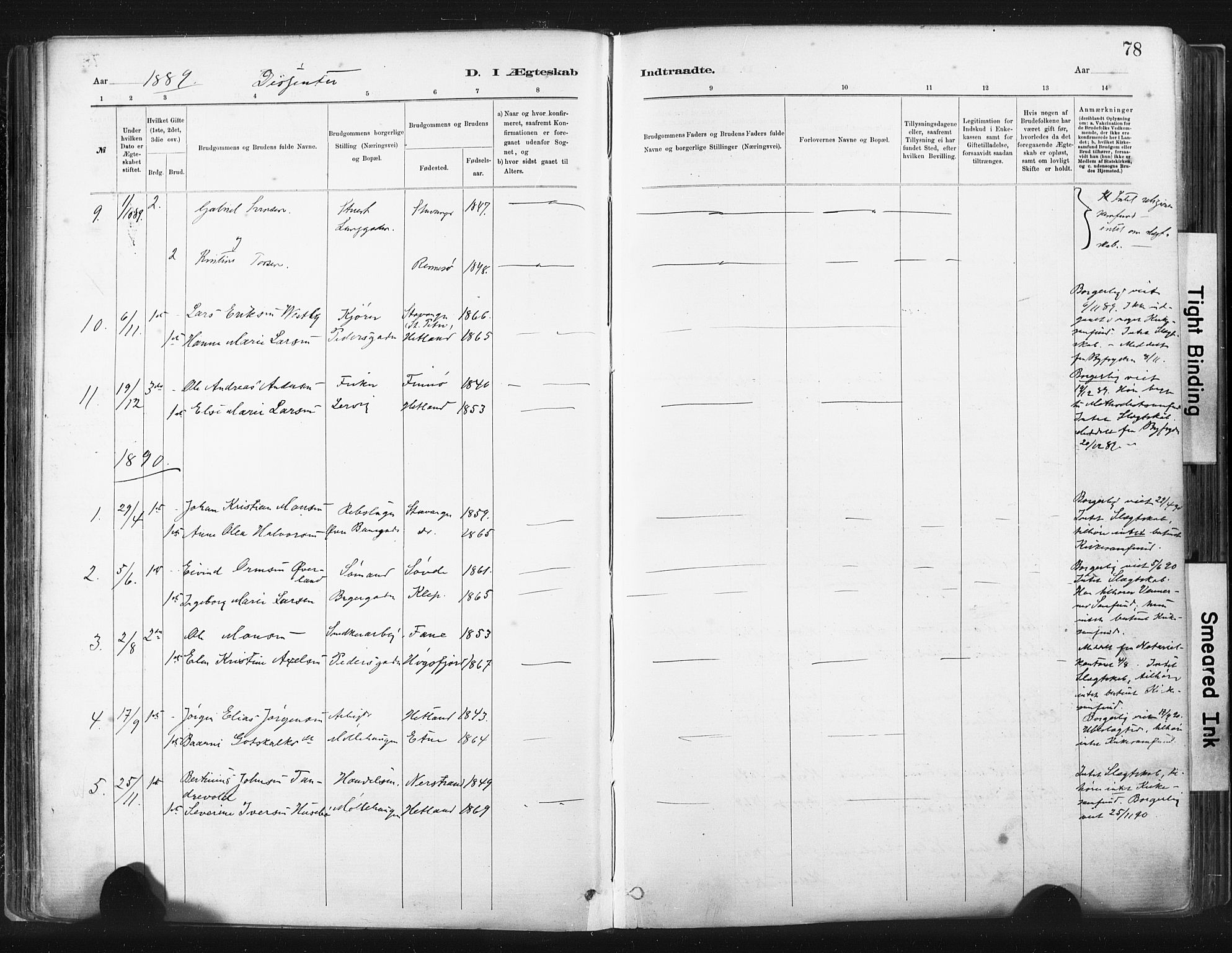 St. Johannes sokneprestkontor, SAST/A-101814/001/30/30BA/L0003: Parish register (official) no. A 3, 1885-1910, p. 78