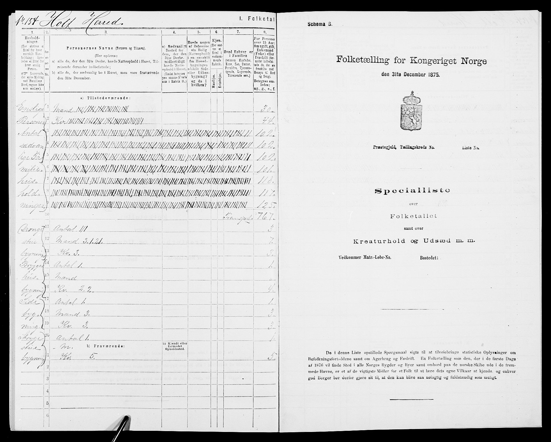 SAK, 1875 census for 0911P Gjerstad, 1875, p. 892