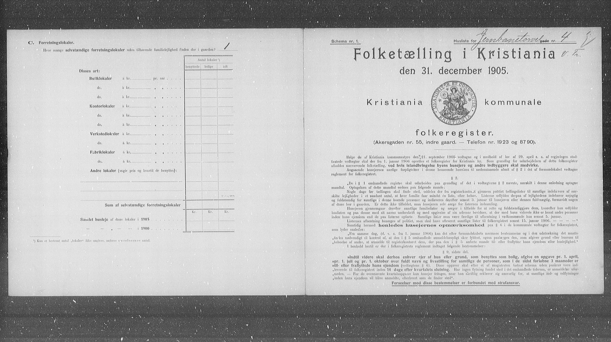OBA, Municipal Census 1905 for Kristiania, 1905, p. 24597