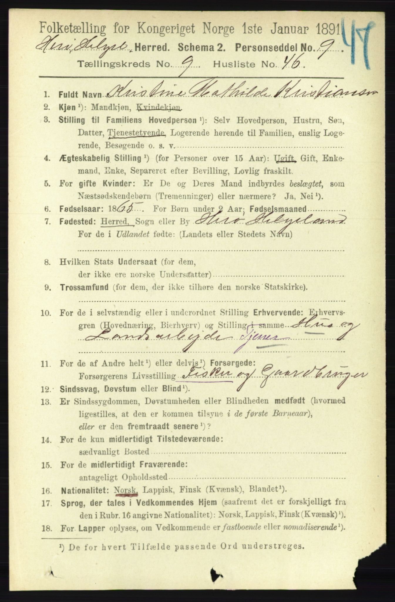 RA, 1891 census for 1818 Herøy, 1891, p. 3850