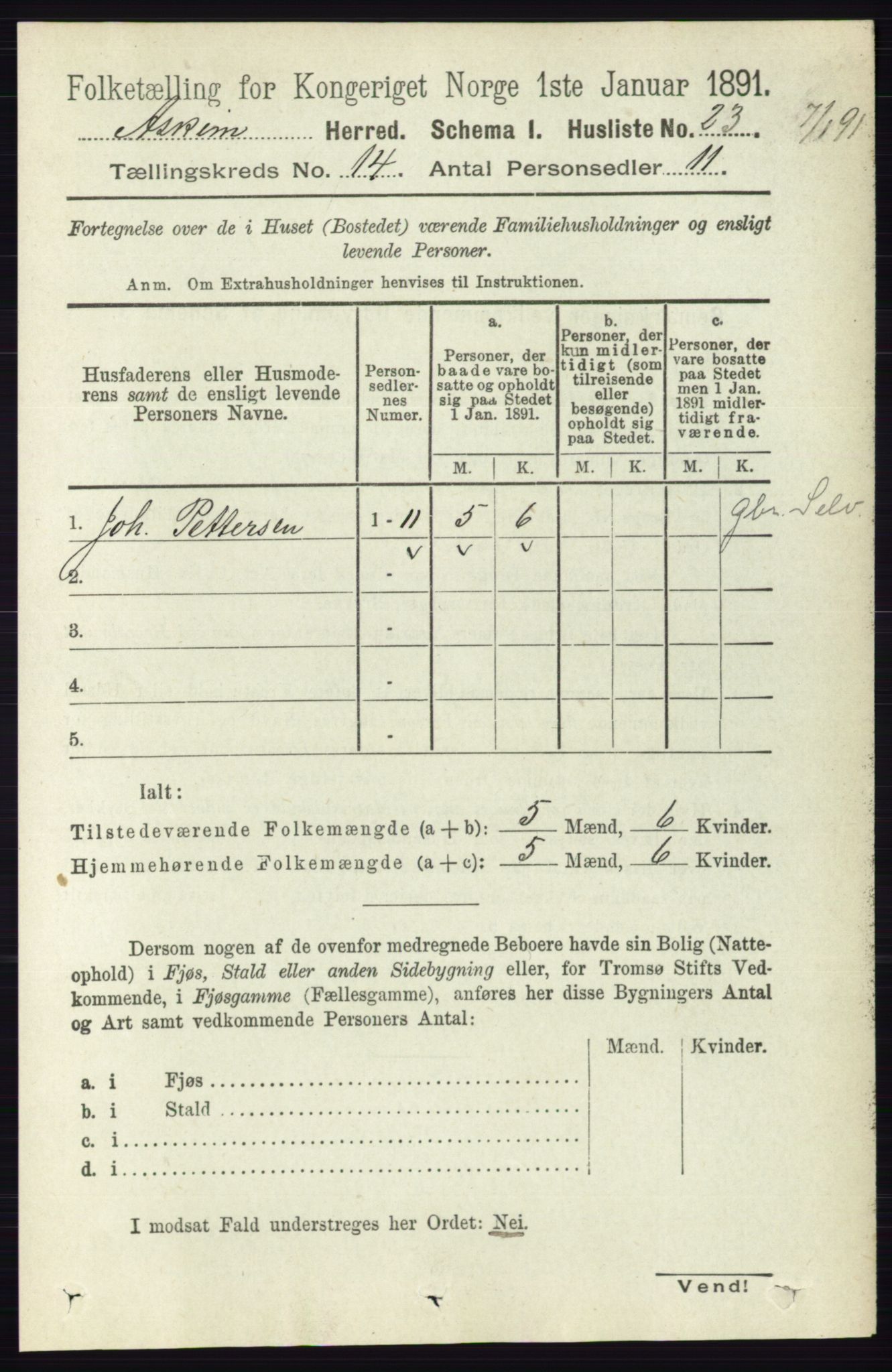 RA, 1891 census for 0124 Askim, 1891, p. 2238