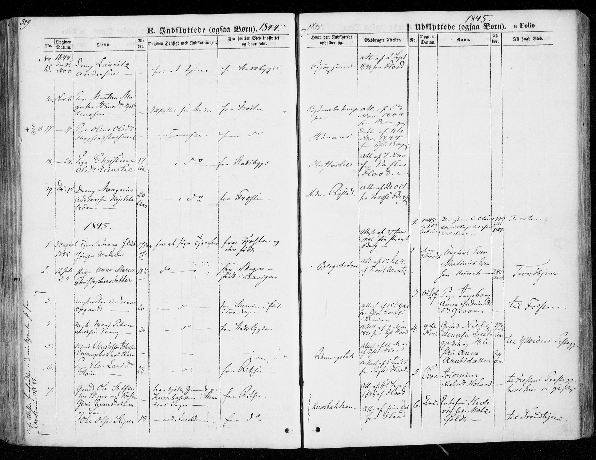 Ministerialprotokoller, klokkerbøker og fødselsregistre - Nord-Trøndelag, SAT/A-1458/701/L0007: Parish register (official) no. 701A07 /1, 1842-1854, p. 329