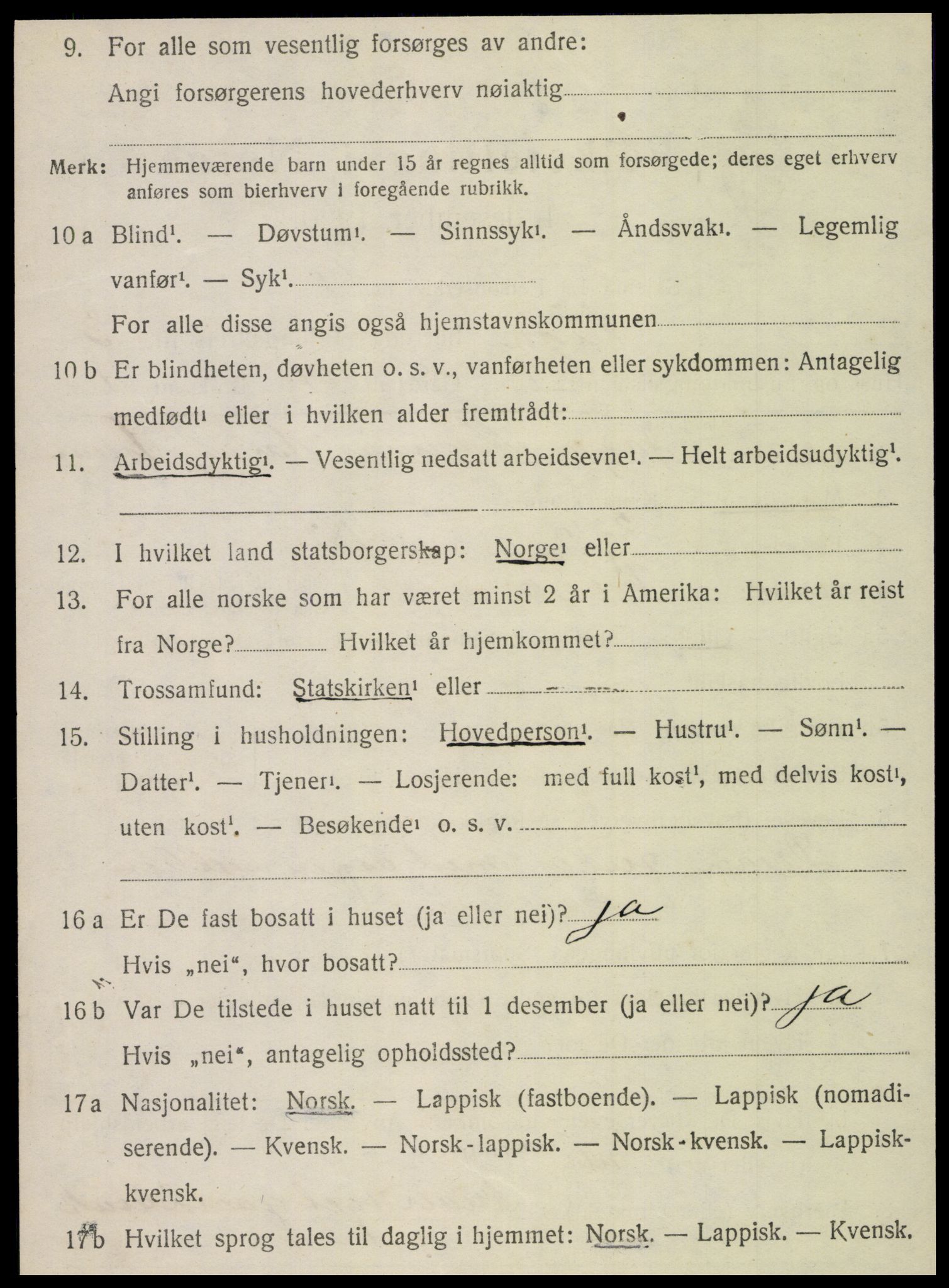 SAT, 1920 census for Vega, 1920, p. 1698