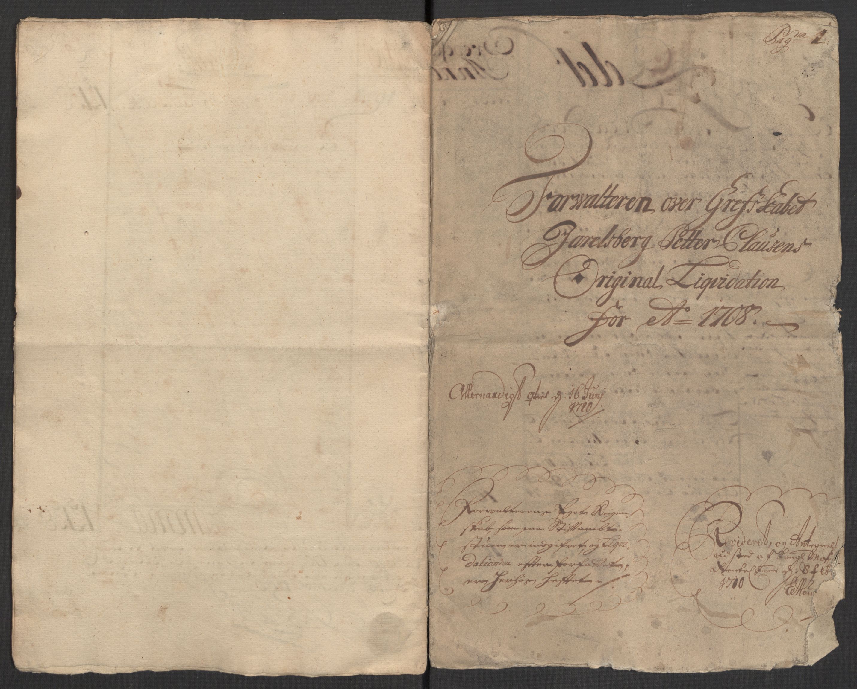 Rentekammeret inntil 1814, Reviderte regnskaper, Fogderegnskap, AV/RA-EA-4092/R32/L1873: Fogderegnskap Jarlsberg grevskap, 1708, p. 11