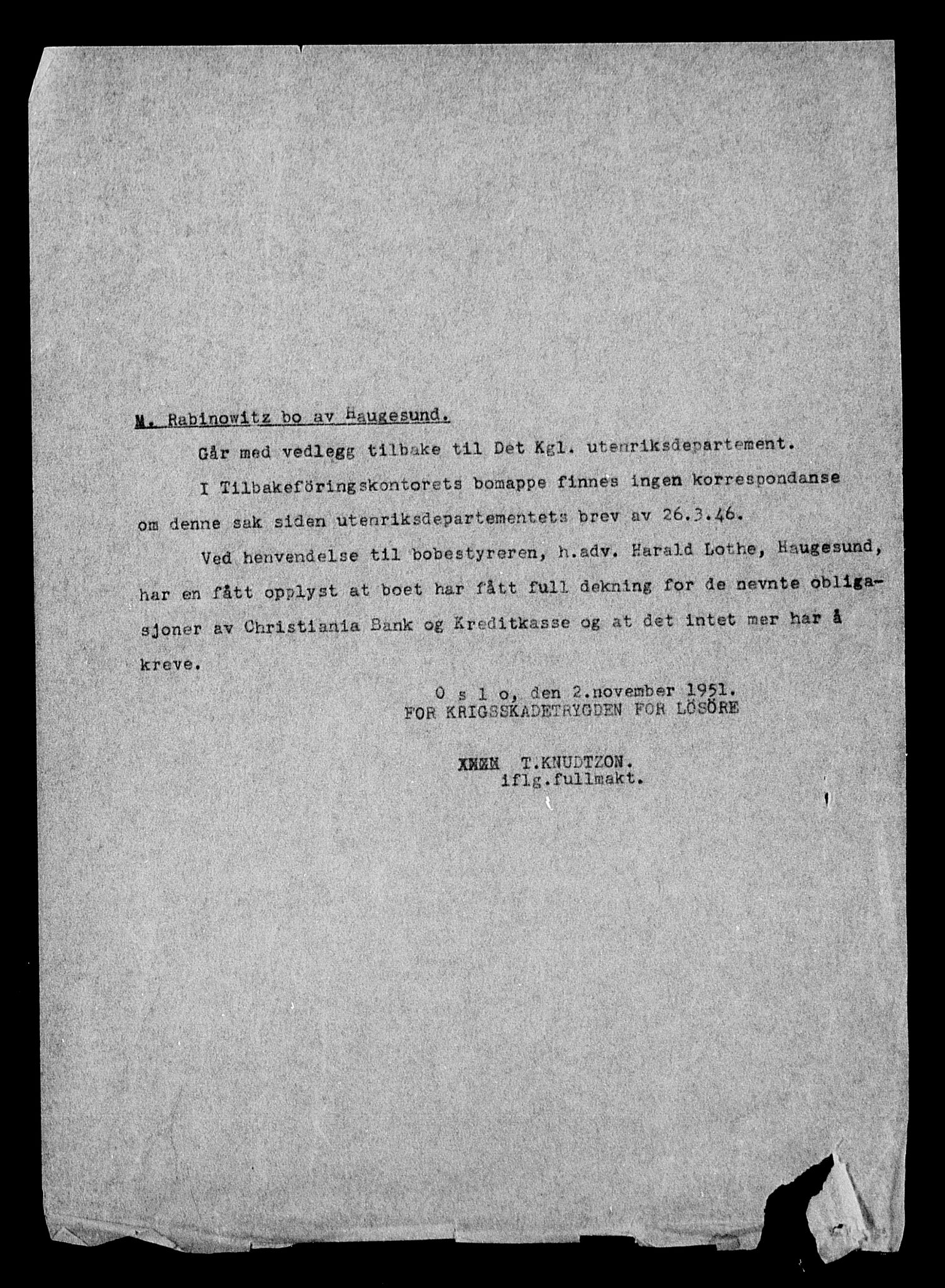 Justisdepartementet, Tilbakeføringskontoret for inndratte formuer, AV/RA-S-1564/H/Hc/Hcd/L1004: --, 1945-1947, p. 270