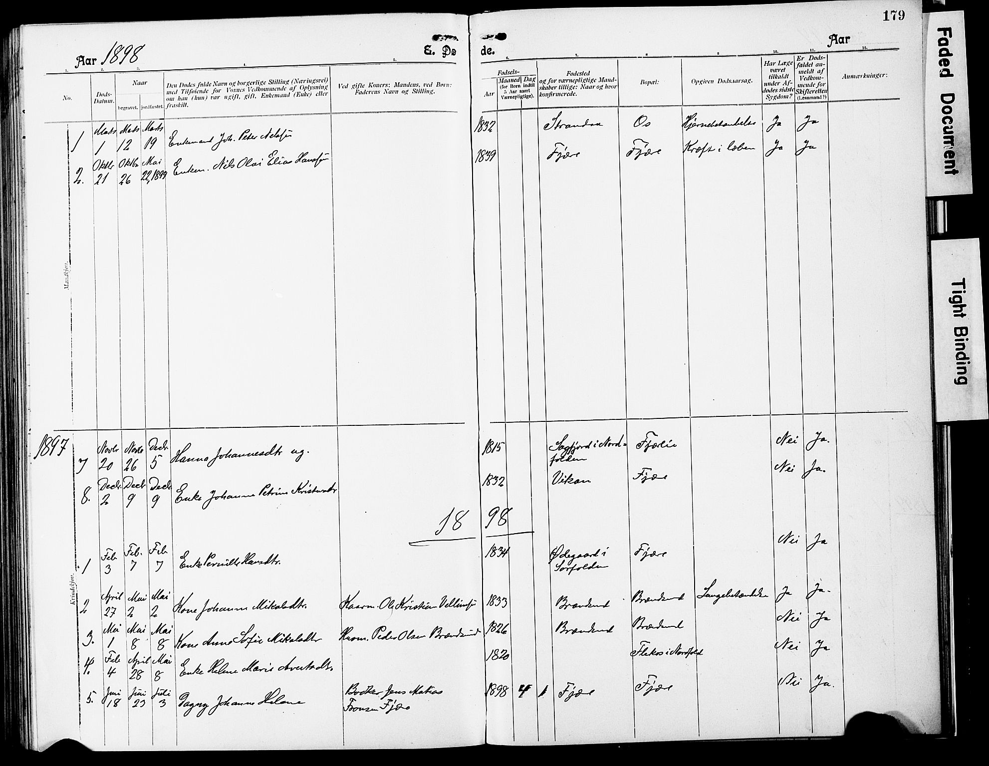 Ministerialprotokoller, klokkerbøker og fødselsregistre - Nordland, SAT/A-1459/803/L0077: Parish register (copy) no. 803C04, 1897-1930, p. 179