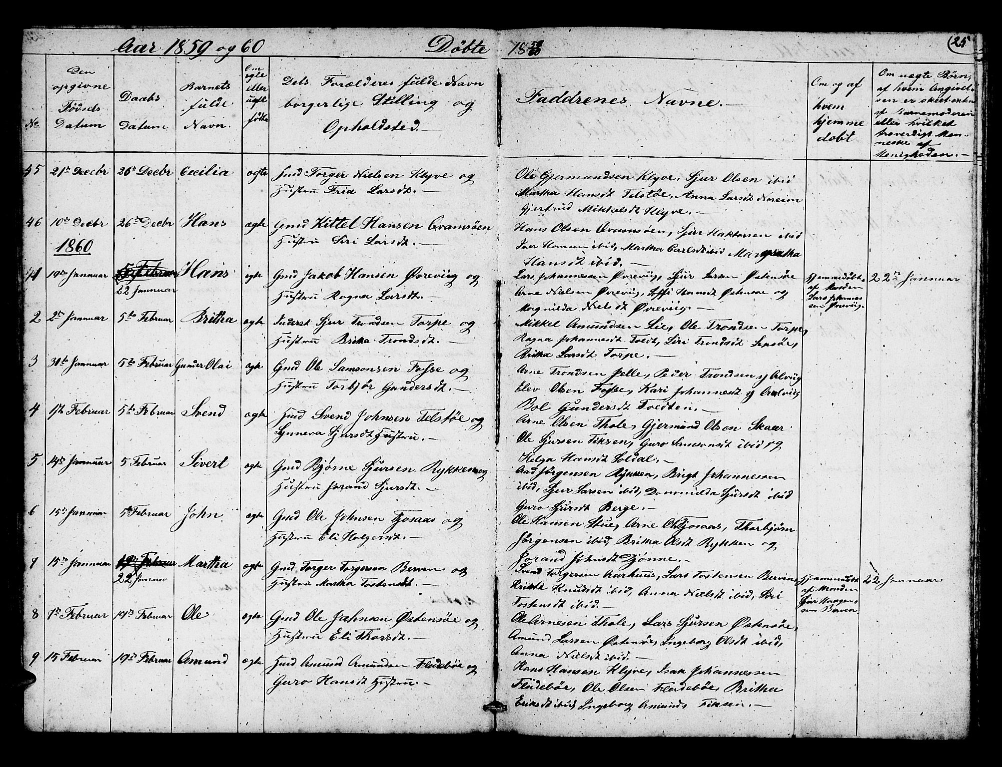 Kvam sokneprestembete, SAB/A-76201/H/Hab: Parish register (copy) no. C 1, 1852-1862, p. 25