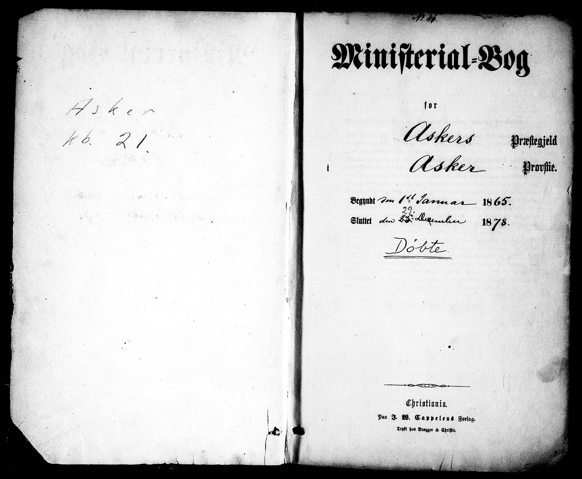 Asker prestekontor Kirkebøker, SAO/A-10256a/F/Fa/L0008: Parish register (official) no. I 8, 1865-1878