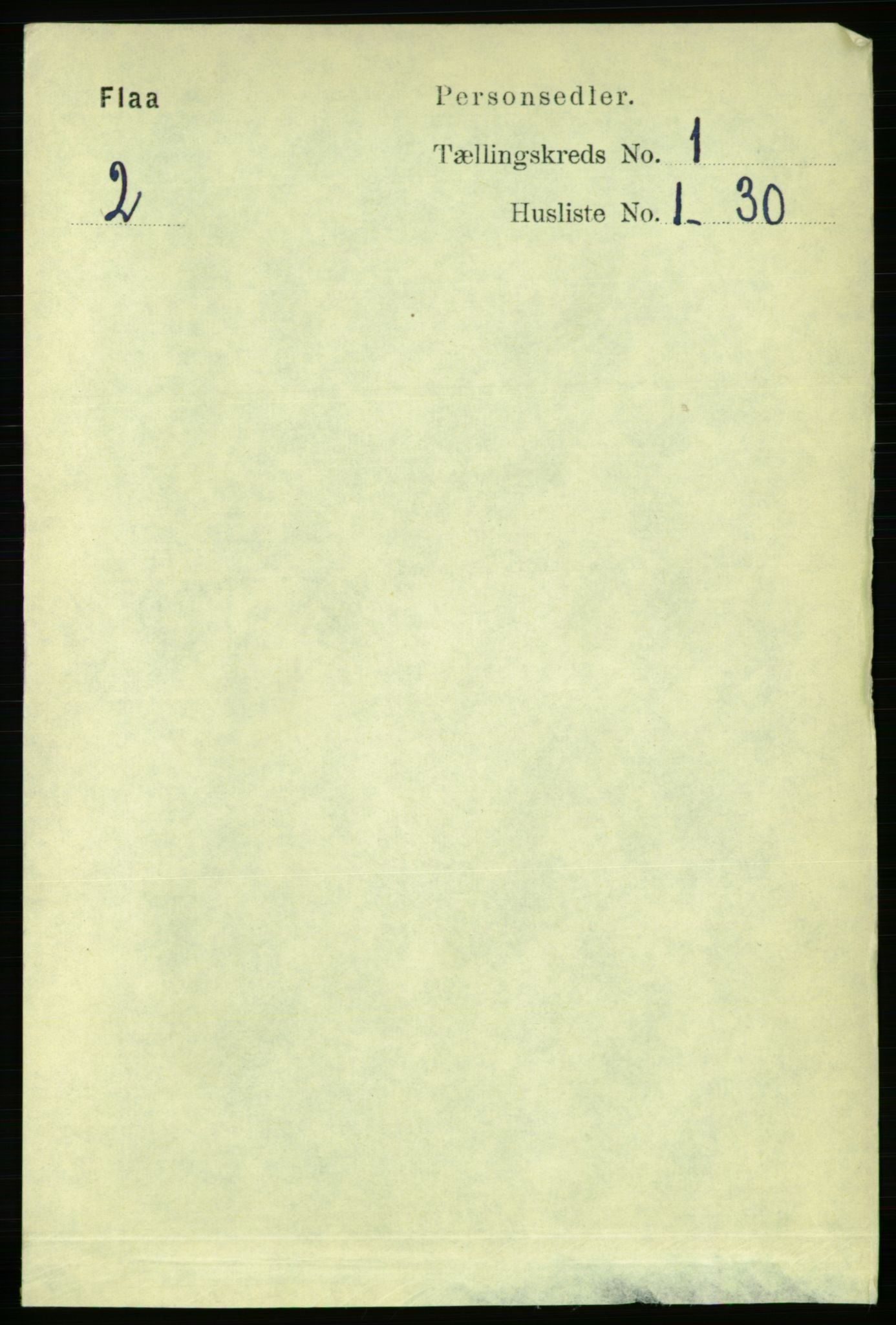 RA, 1891 census for 1652 Flå, 1891, p. 129