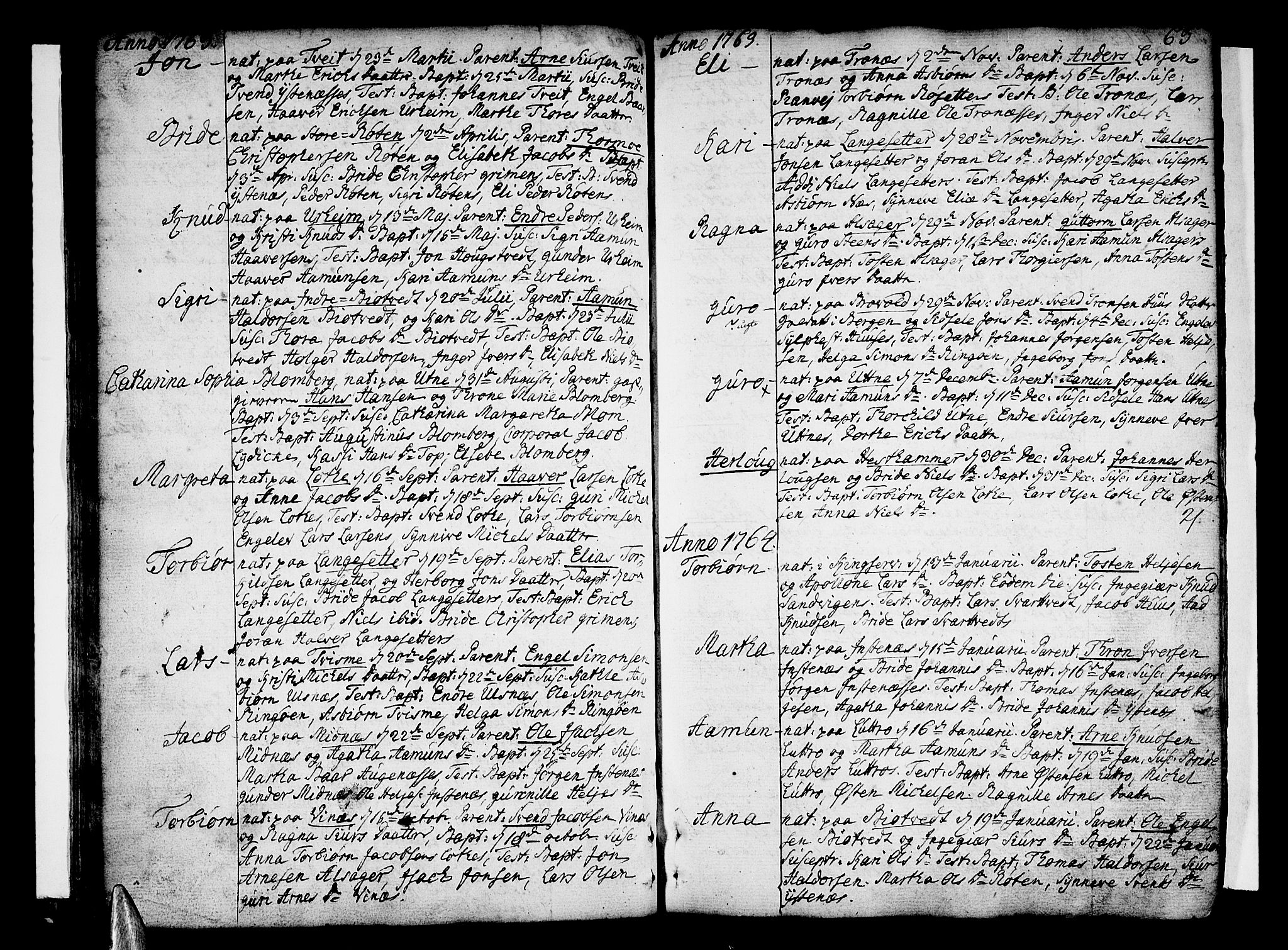 Ullensvang sokneprestembete, AV/SAB-A-78701/H/Haa: Parish register (official) no. A 6 /2, 1758-1788, p. 63