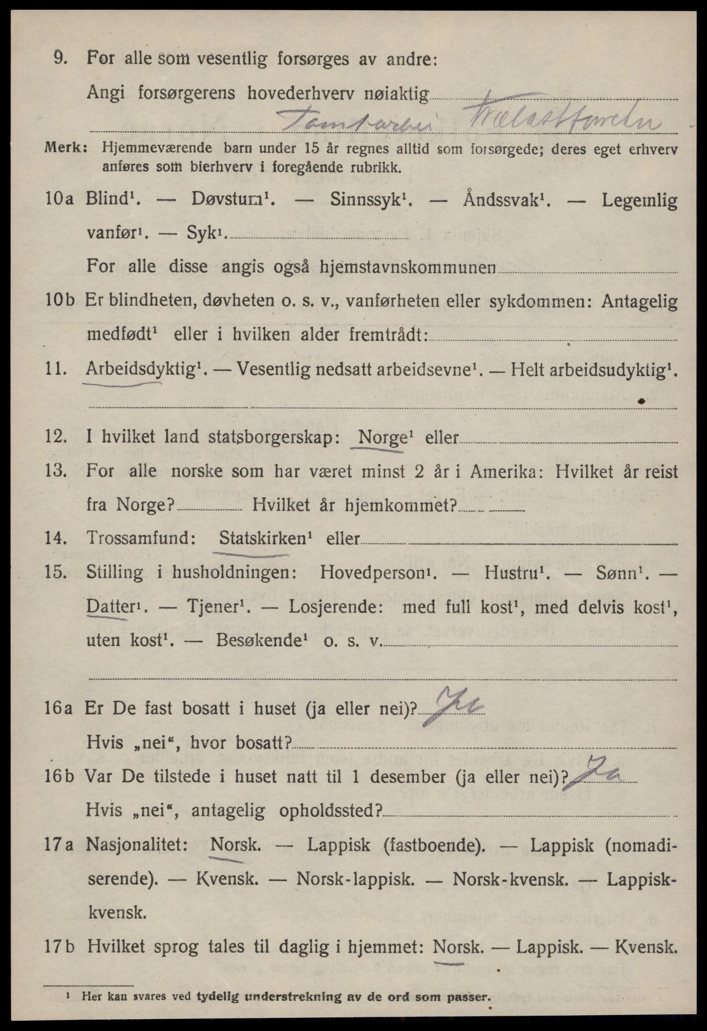 SAT, 1920 census for Malvik, 1920, p. 6243