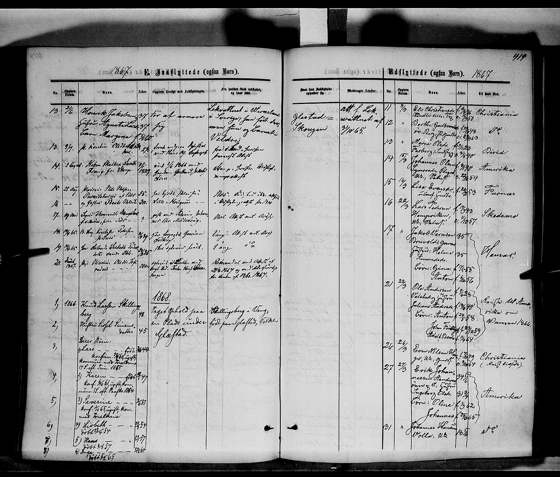 Ringsaker prestekontor, AV/SAH-PREST-014/K/Ka/L0010: Parish register (official) no. 10, 1861-1869, p. 419