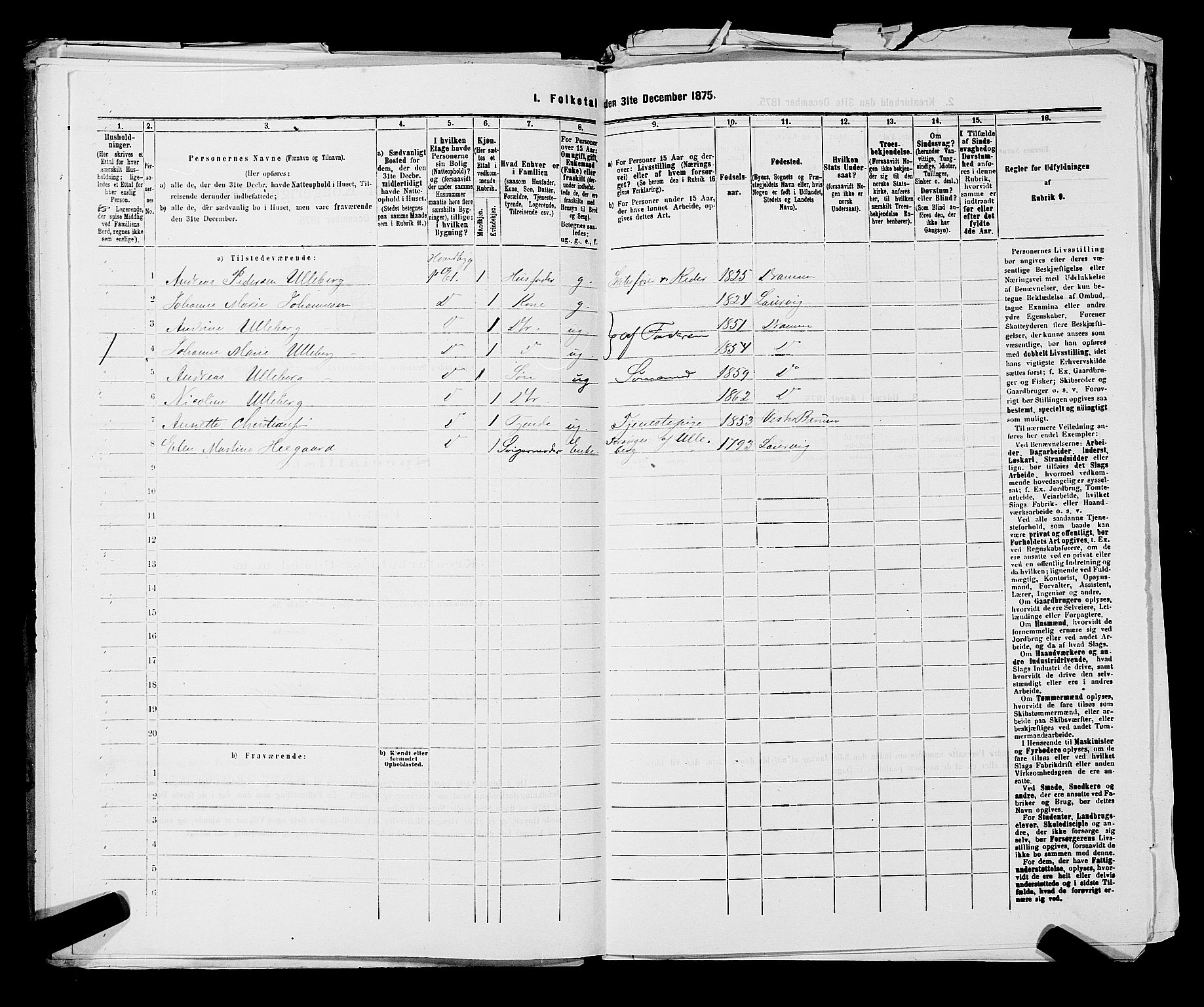 SAKO, 1875 census for 0602 Drammen, 1875, p. 2764