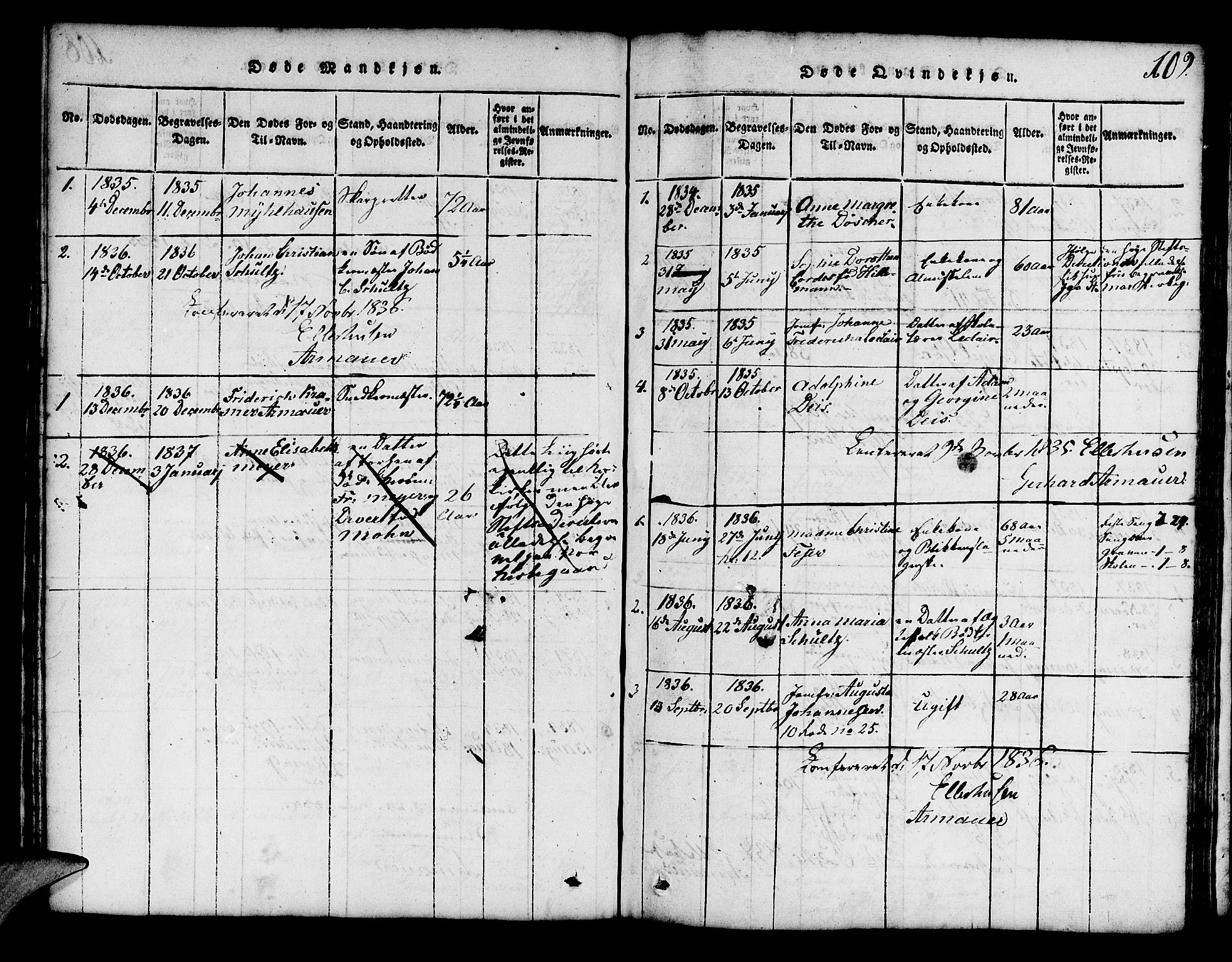 Mariakirken Sokneprestembete, SAB/A-76901/H/Hab/L0001: Parish register (copy) no. A 1, 1815-1846, p. 109