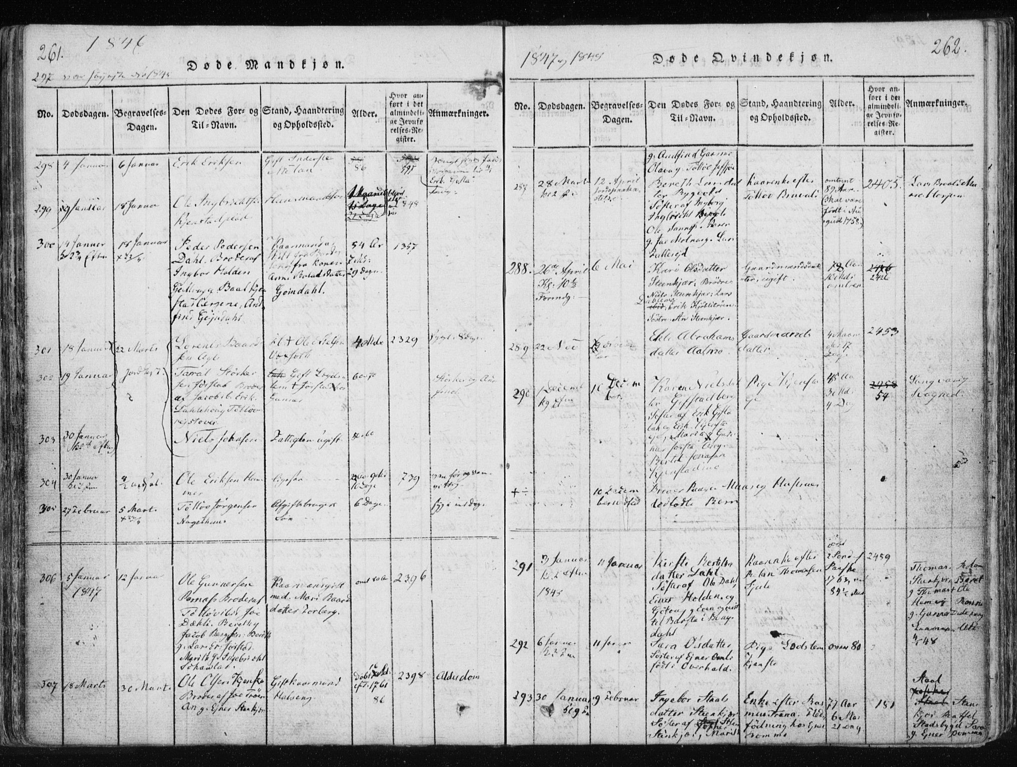 Ministerialprotokoller, klokkerbøker og fødselsregistre - Nord-Trøndelag, SAT/A-1458/749/L0469: Parish register (official) no. 749A03, 1817-1857, p. 261-262
