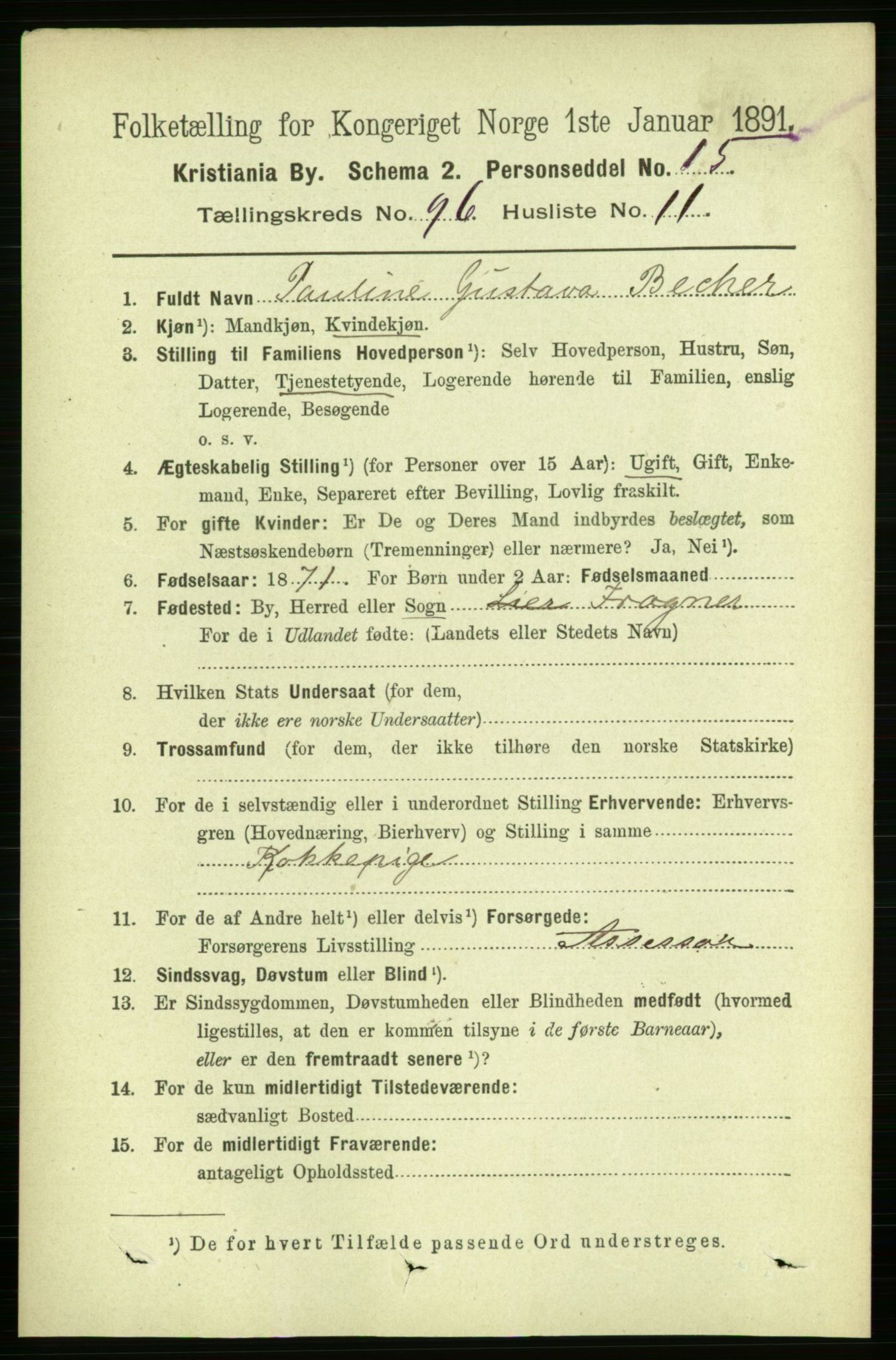 RA, 1891 census for 0301 Kristiania, 1891, p. 46822