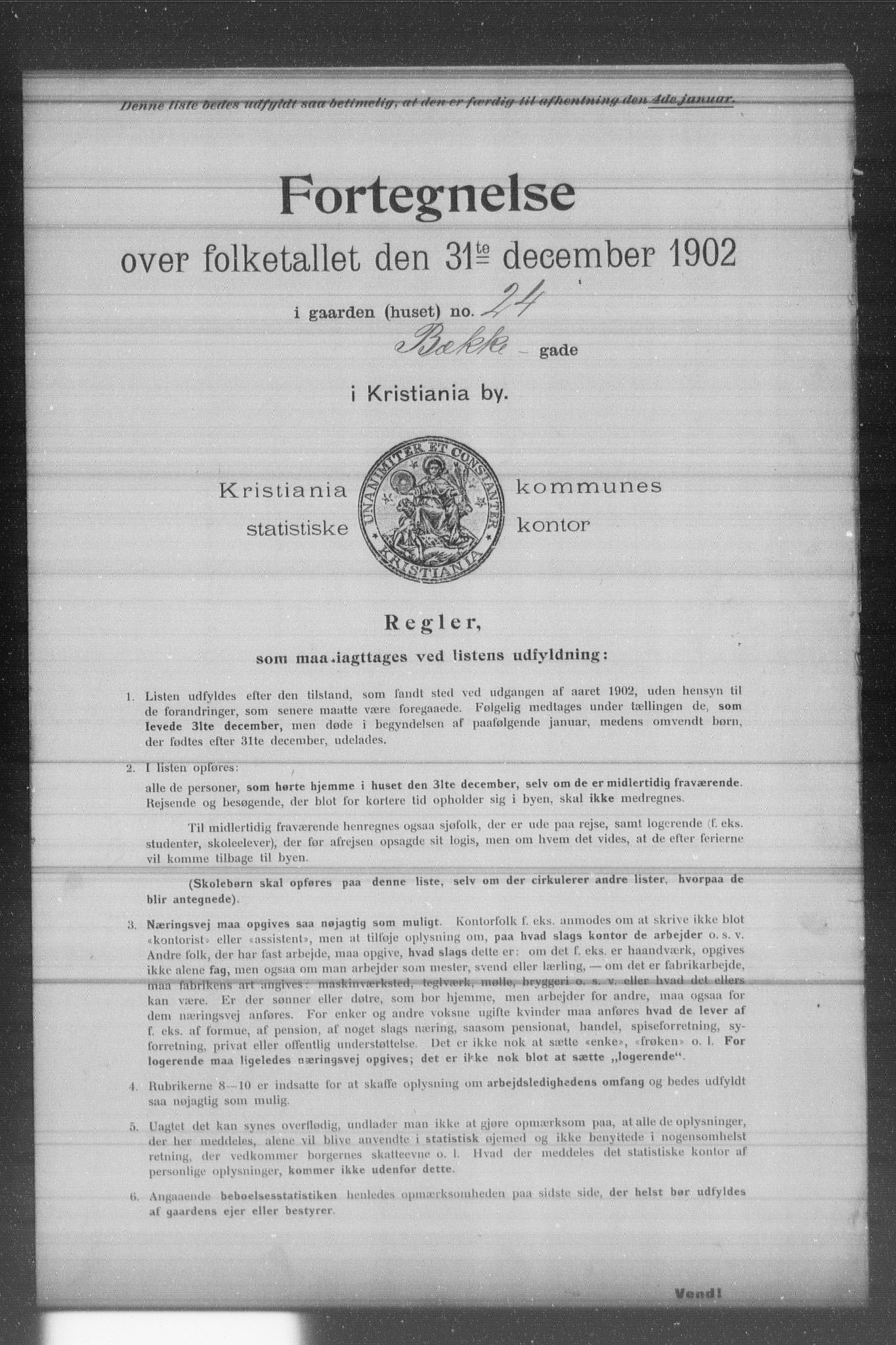 OBA, Municipal Census 1902 for Kristiania, 1902, p. 2218