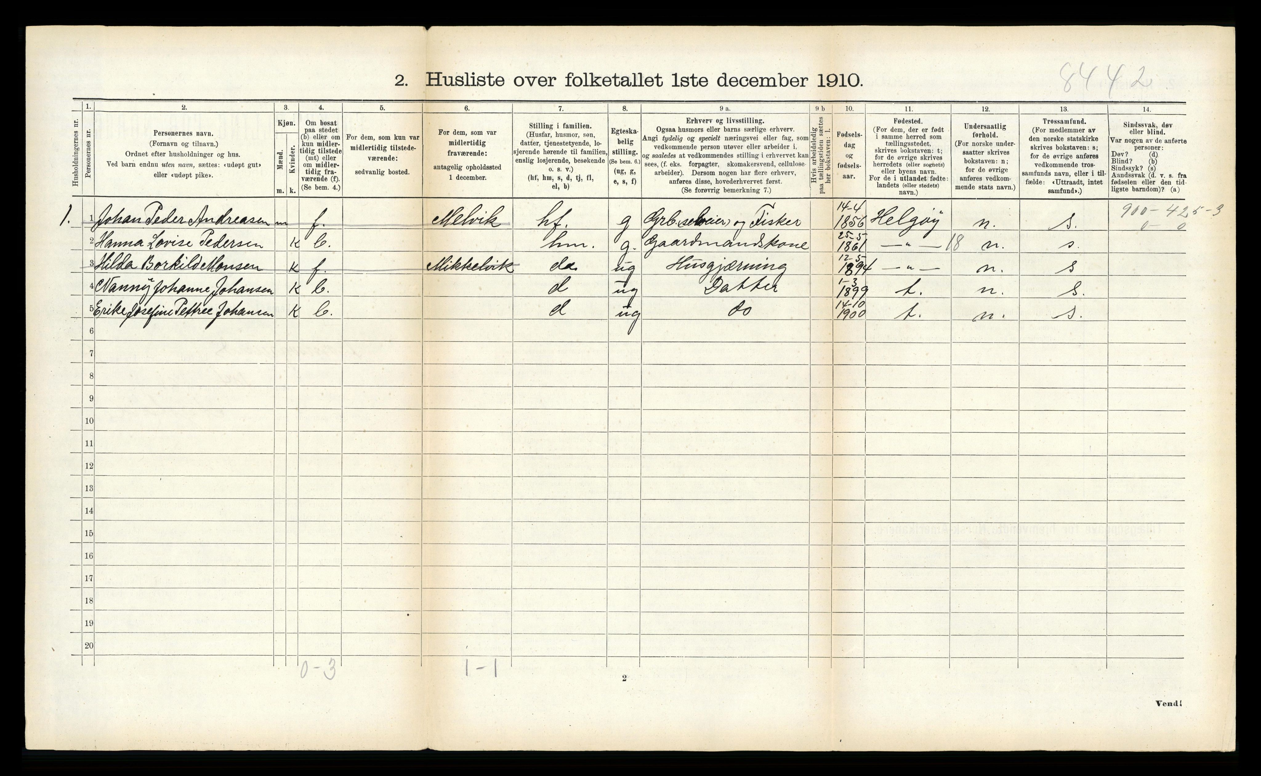 RA, 1910 census for Tromsøysund, 1910, p. 1378