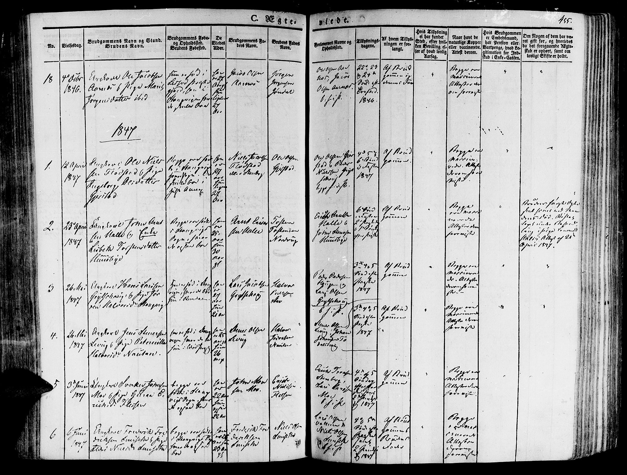 Ministerialprotokoller, klokkerbøker og fødselsregistre - Møre og Romsdal, SAT/A-1454/592/L1024: Parish register (official) no. 592A03 /1, 1831-1849, p. 455
