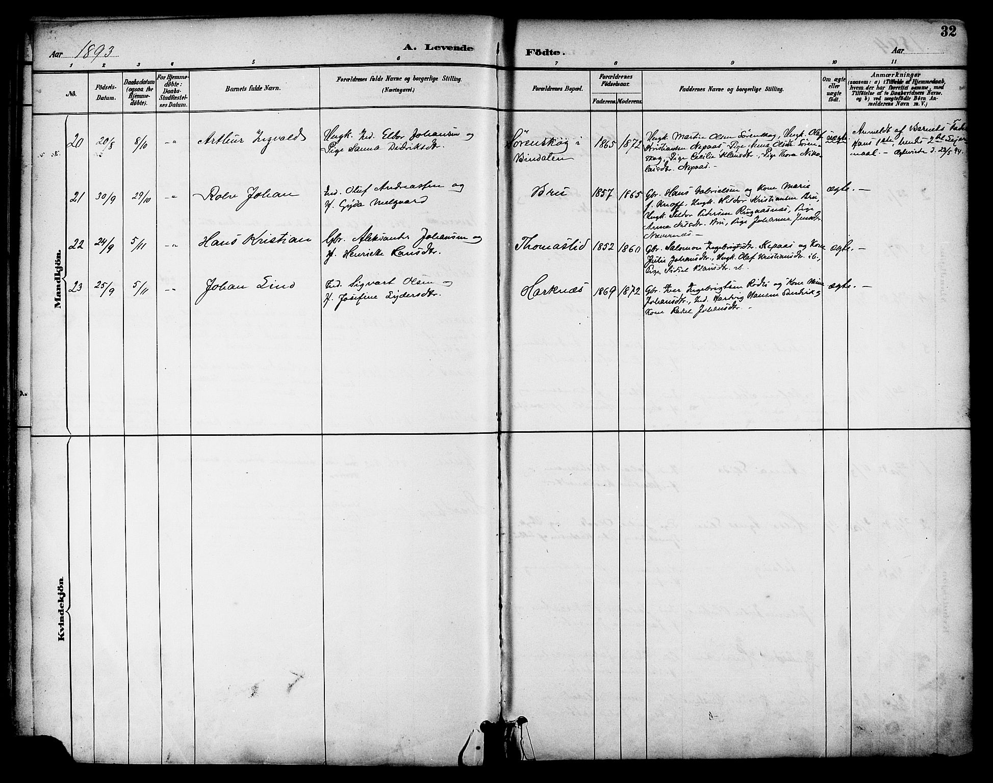 Ministerialprotokoller, klokkerbøker og fødselsregistre - Nordland, AV/SAT-A-1459/814/L0226: Parish register (official) no. 814A07, 1886-1898, p. 32