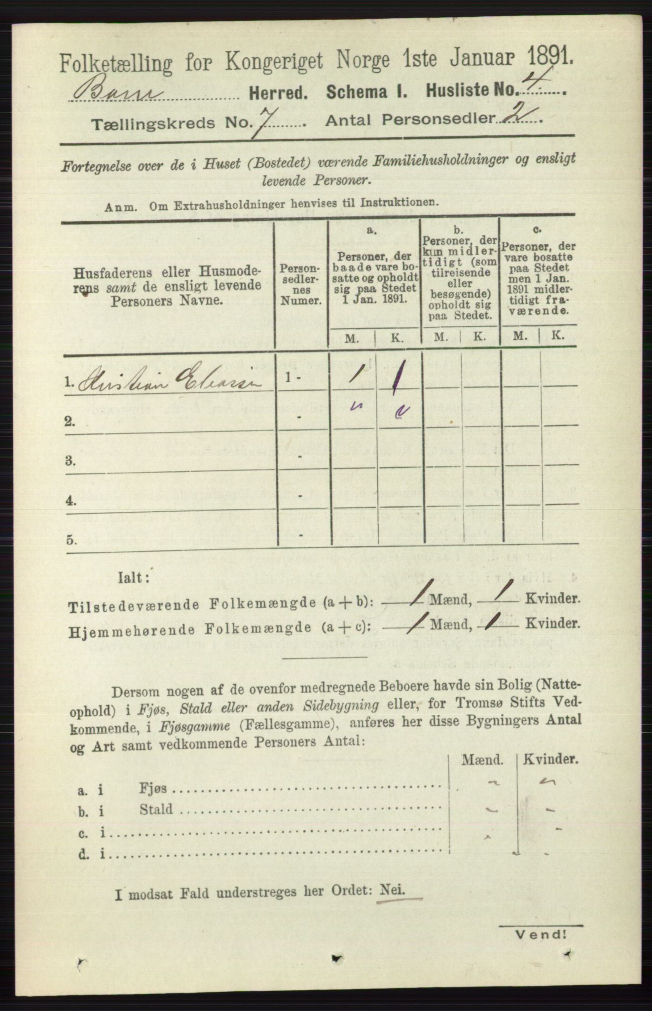 RA, 1891 census for 0717 Borre, 1891, p. 3140