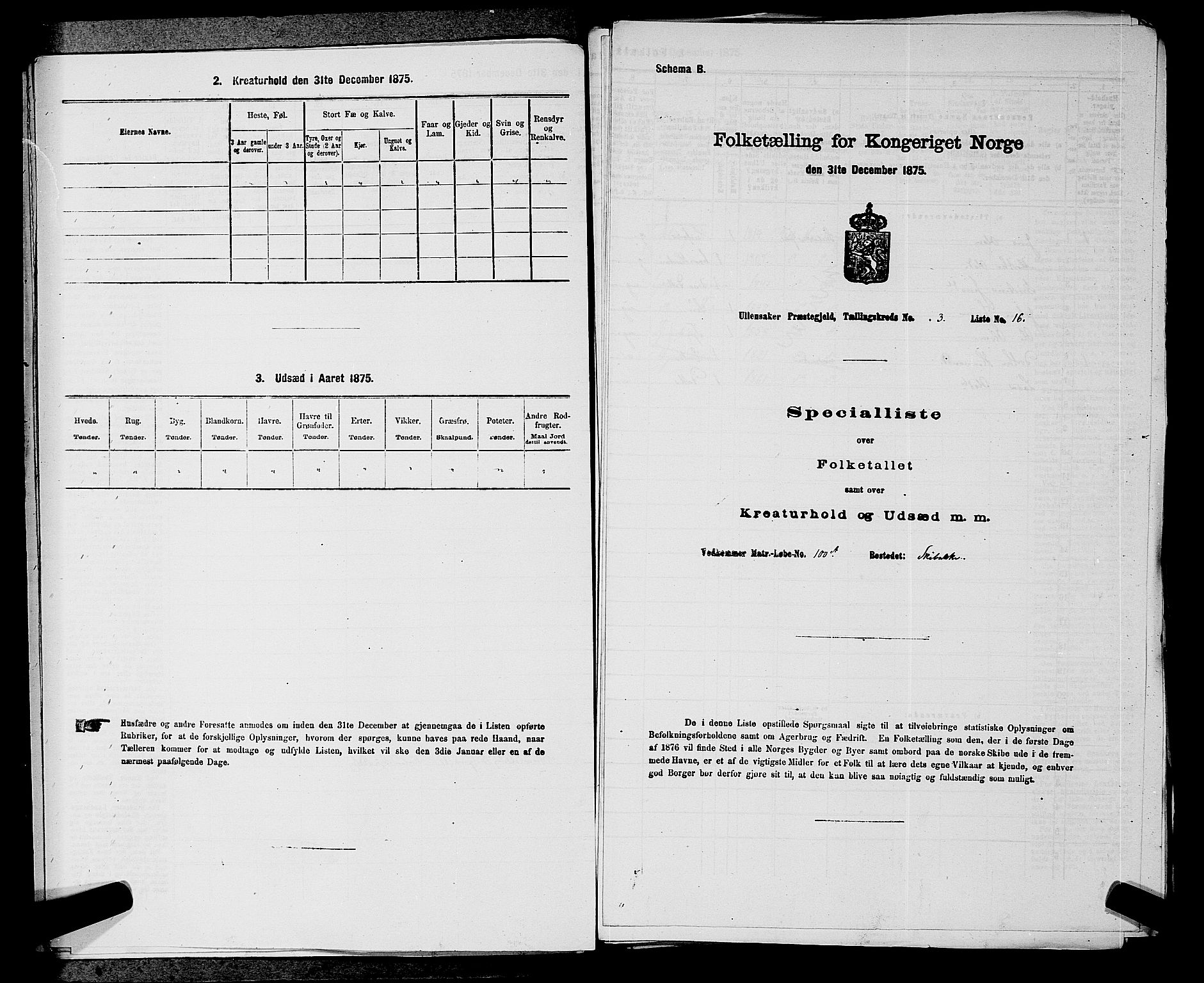 RA, 1875 census for 0235P Ullensaker, 1875, p. 329