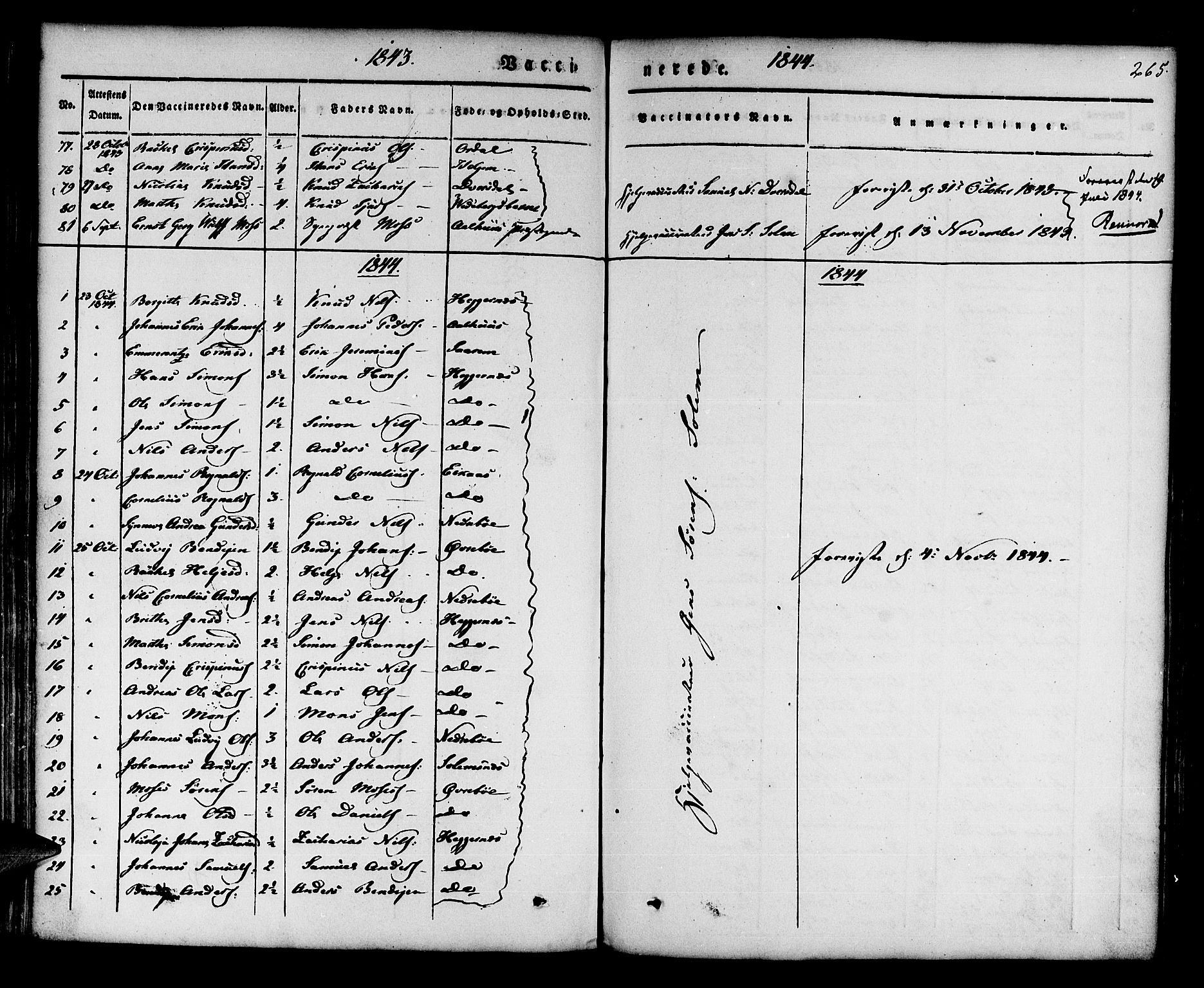 Jølster sokneprestembete, SAB/A-80701/H/Haa/Haaa/L0009: Parish register (official) no. A 9, 1833-1848, p. 265